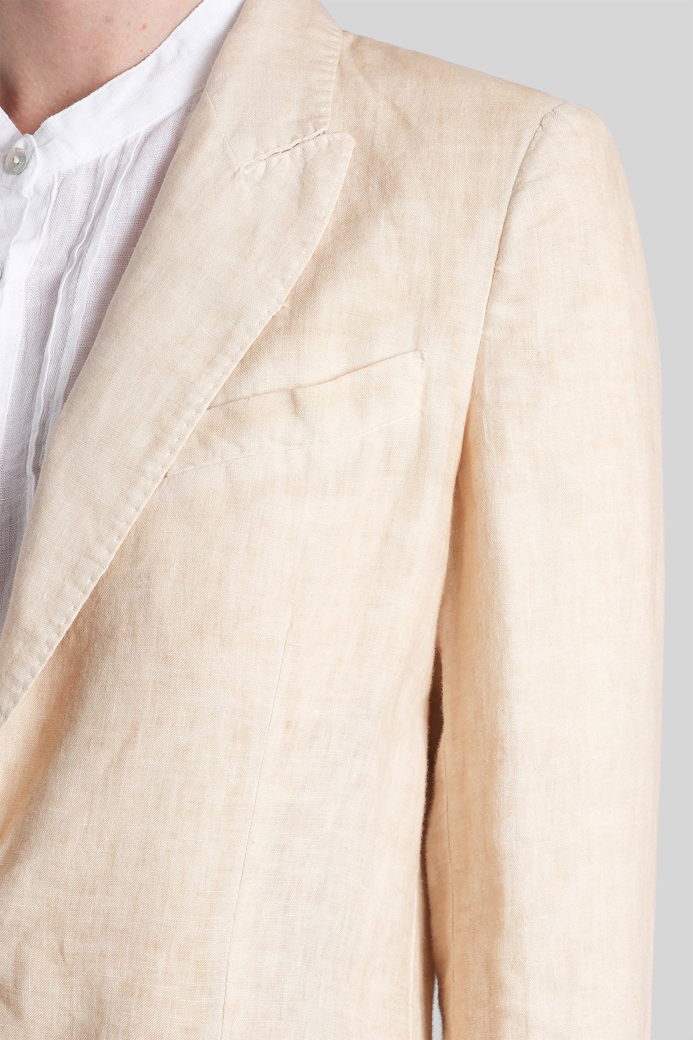 Blazer in beige linen - Image 5