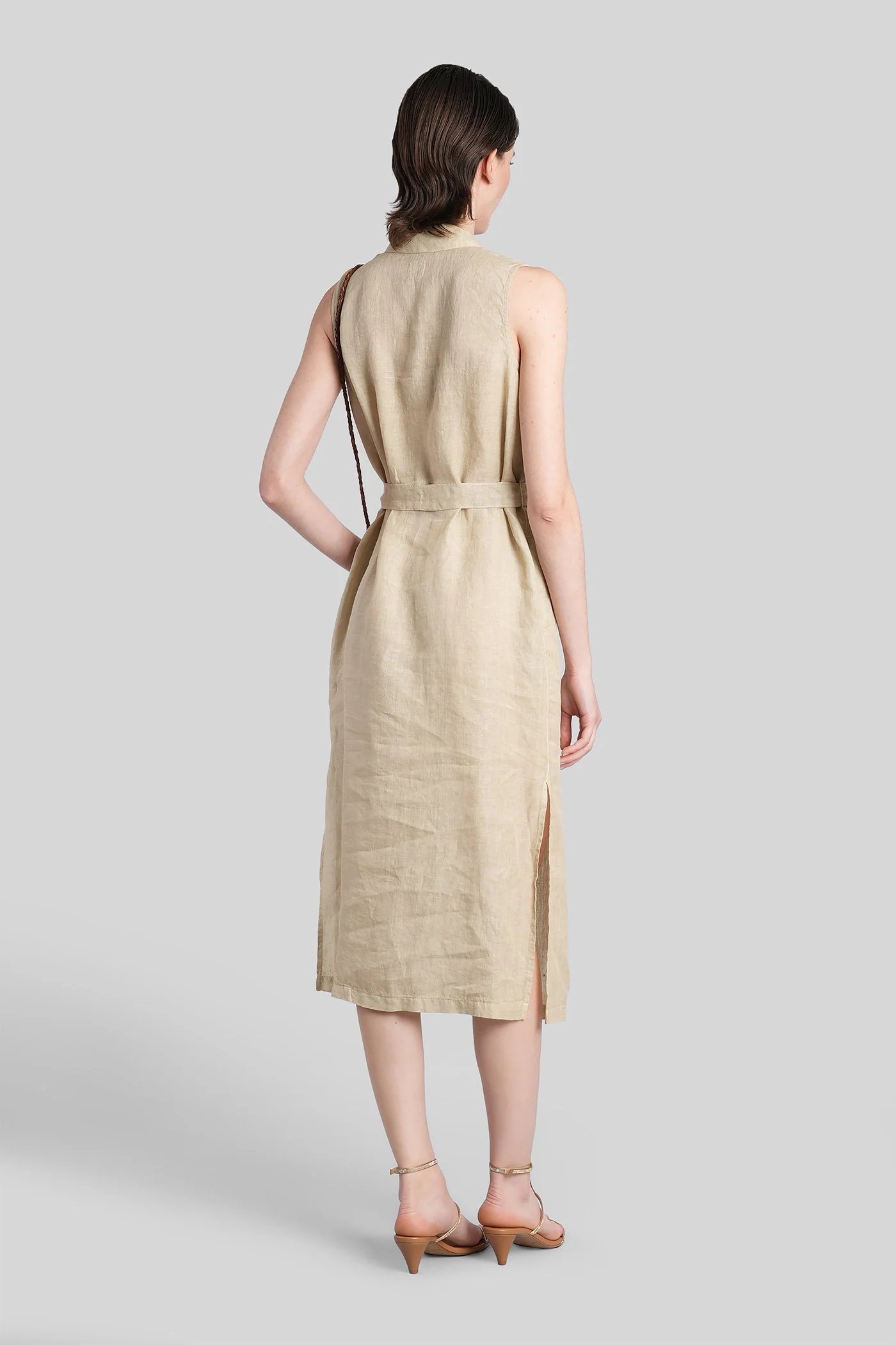 Long dress in beige linen - Image 3