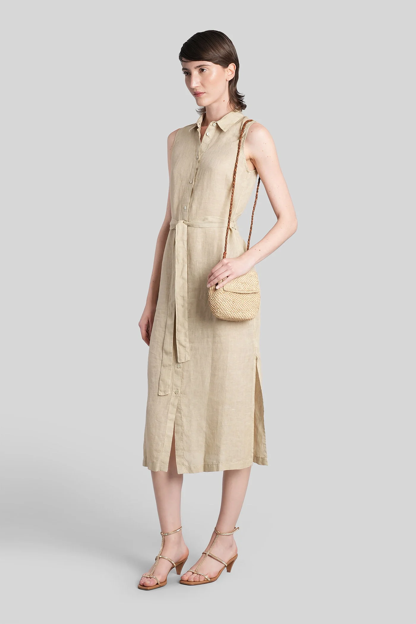 Long dress in beige linen - Image 4
