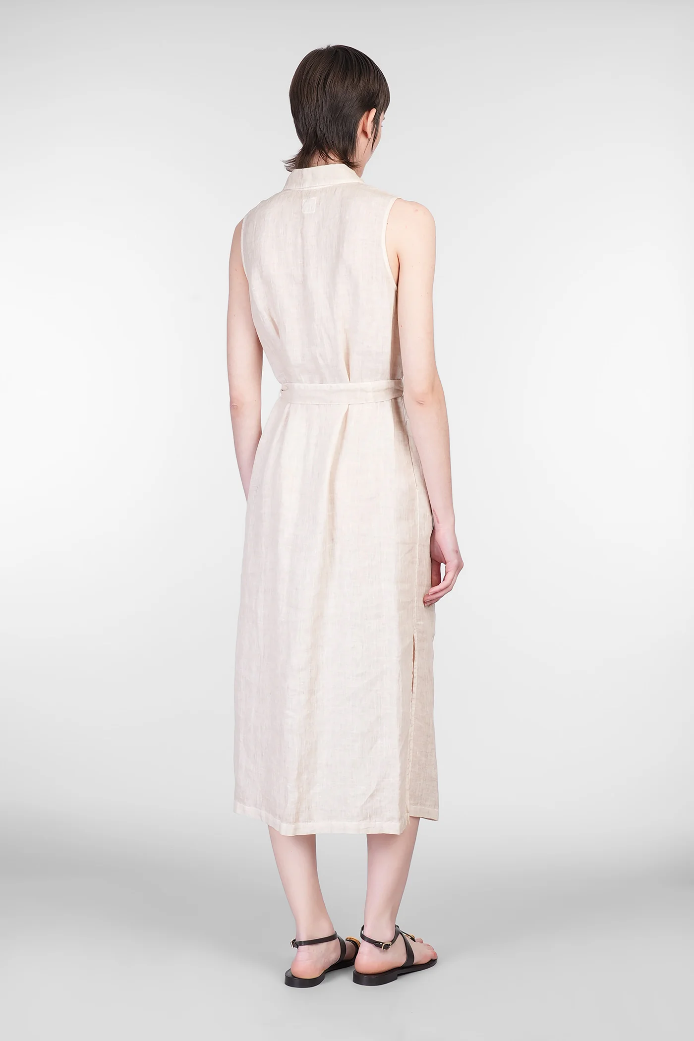 Long dress in beige linen - Image 3
