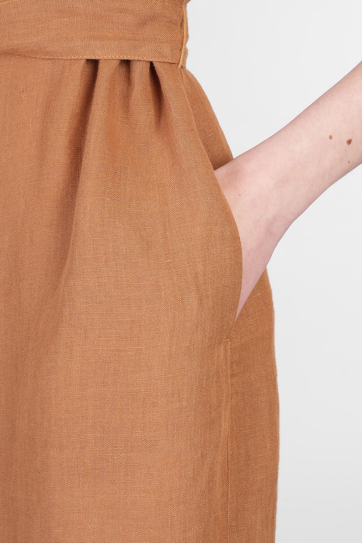 Long dress in brown linen - Image 5
