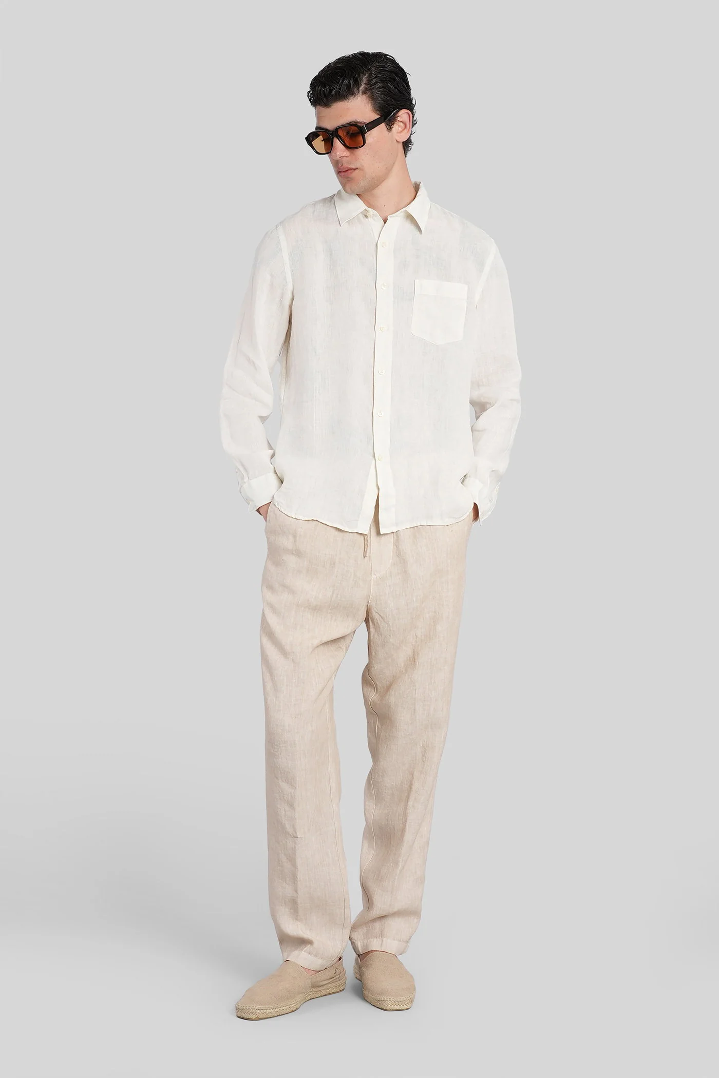 Pants in beige linen - Image 2