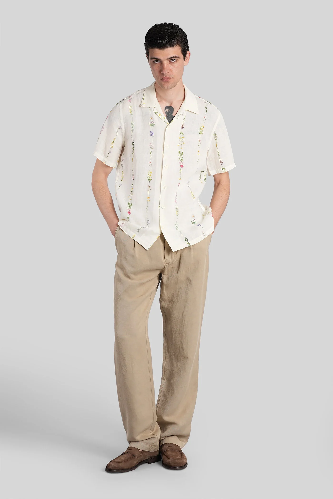 Pants in beige linen - Image 2