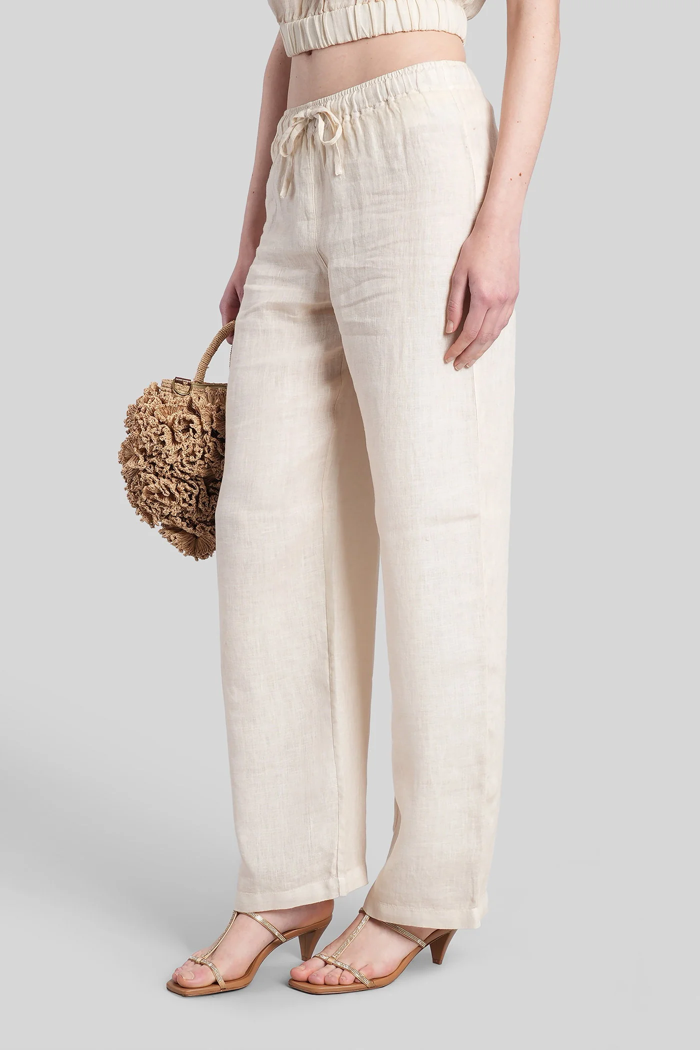 Pants in beige linen - Image 4