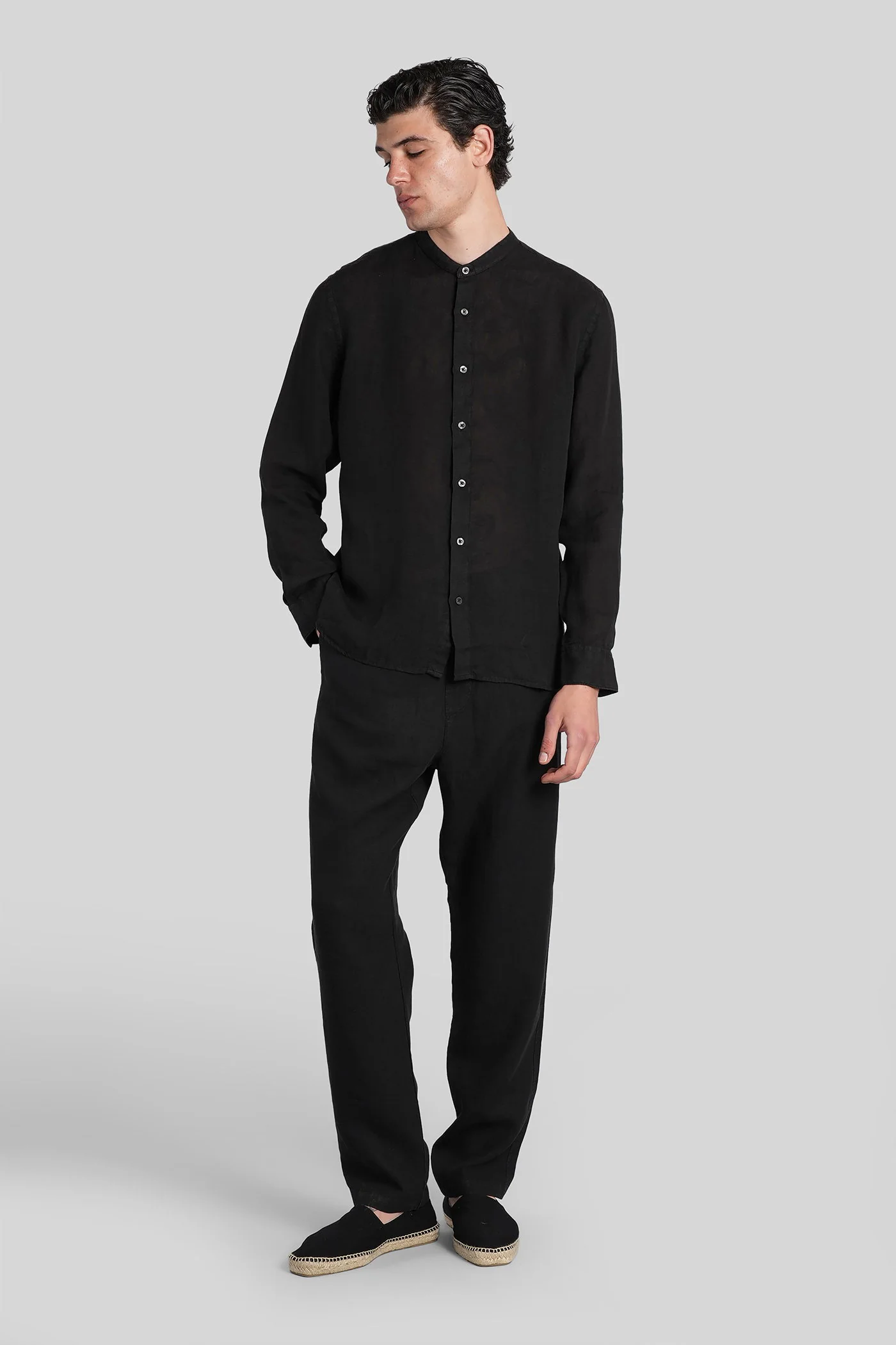 Pants in black linen - Image 2