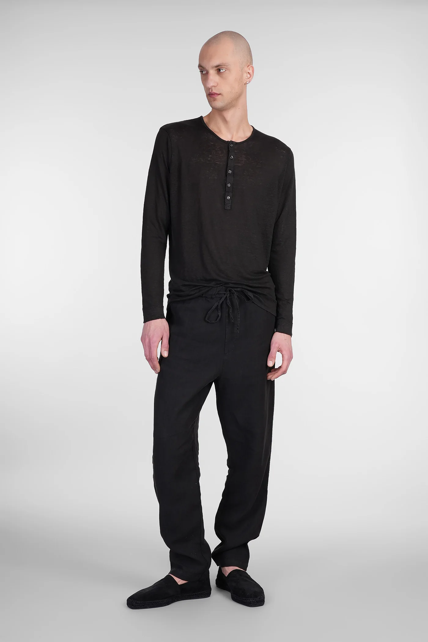 Pants in black linen - Image 2