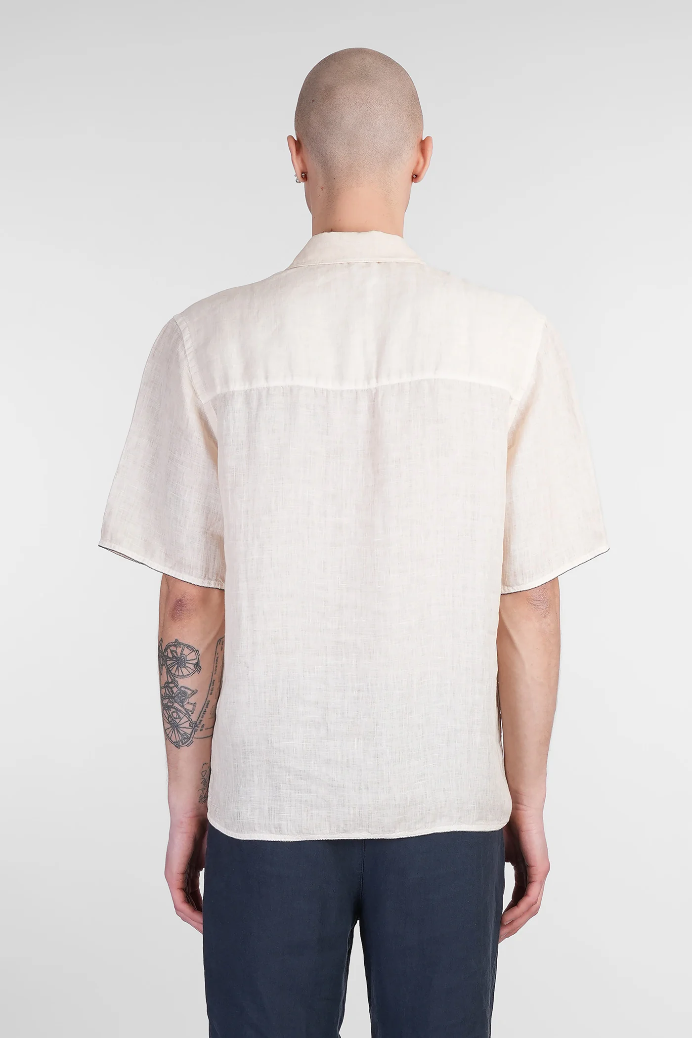 Shirt in beige linen - Image 3
