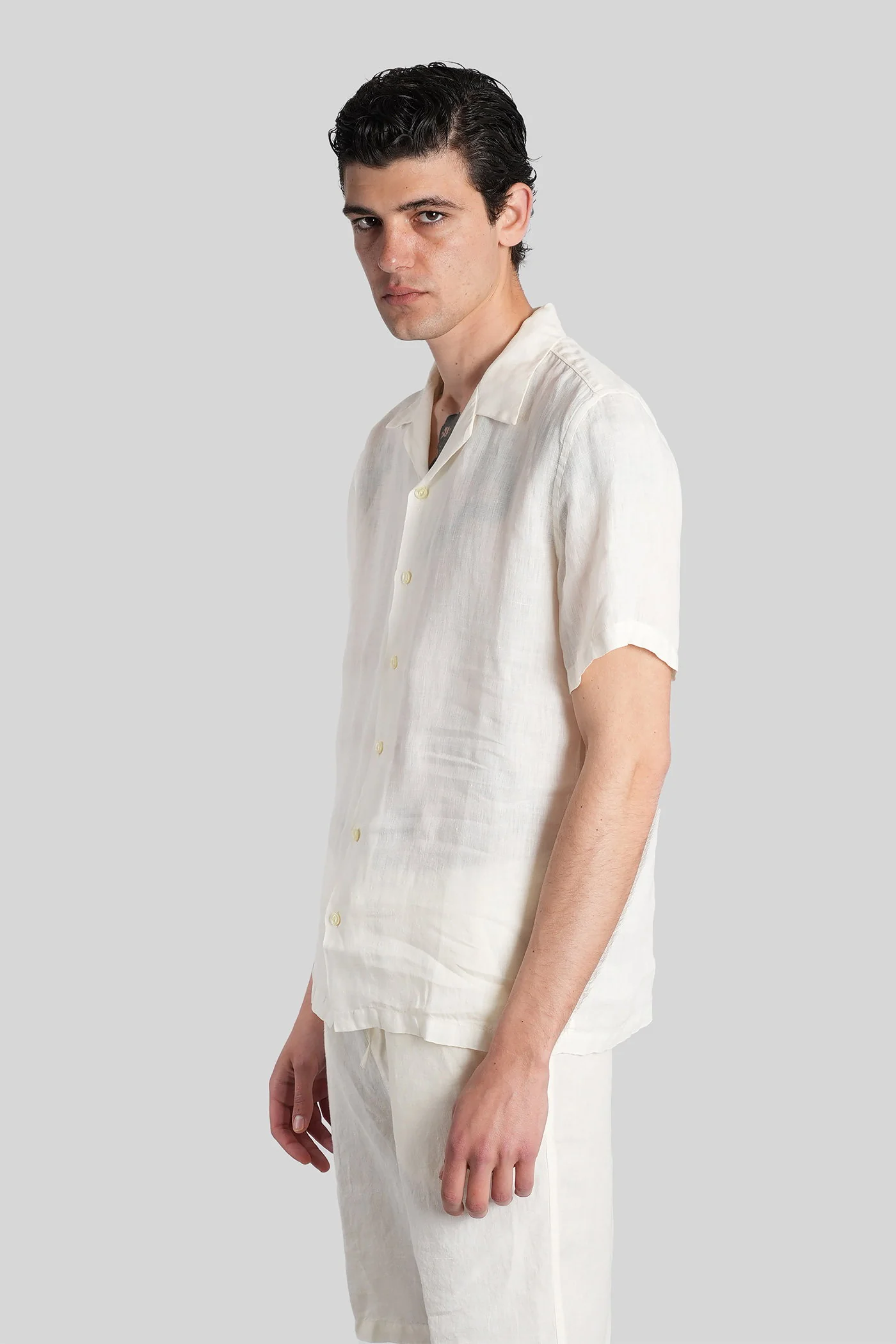 Shirt in beige linen - Image 4