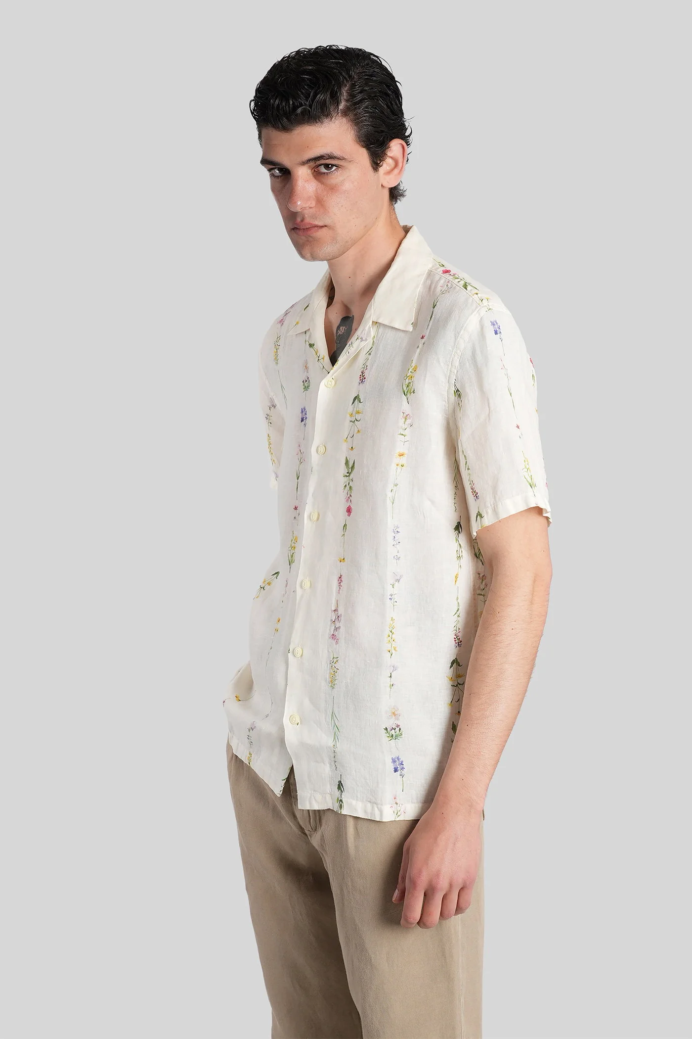 Shirt in beige linen - Image 4
