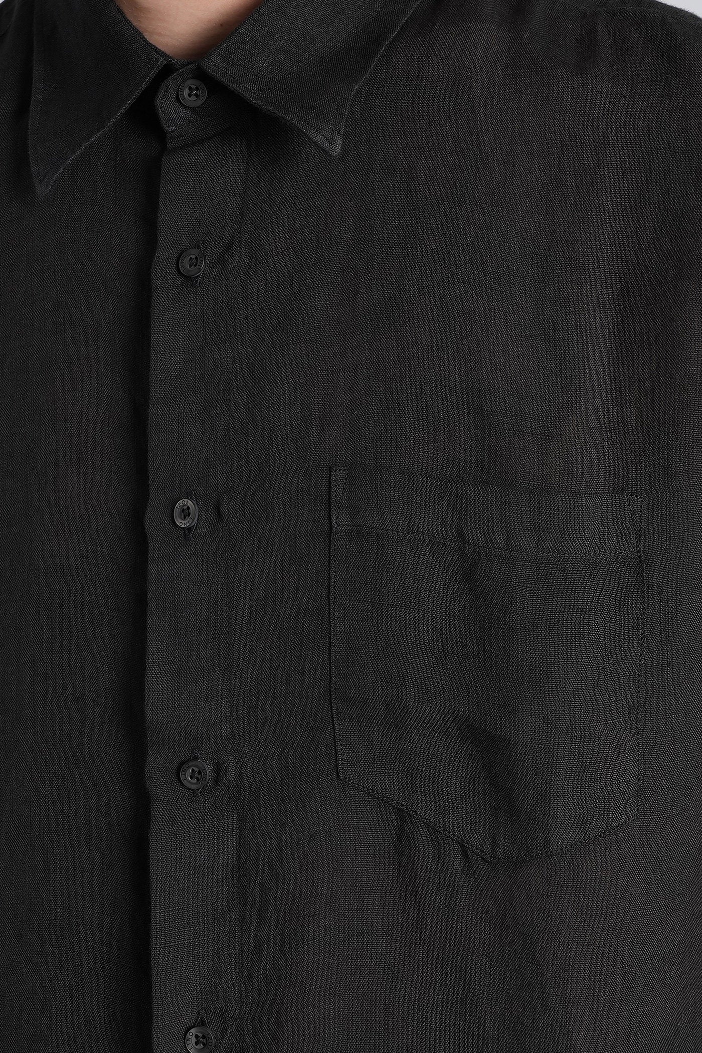 Shirt in black linen - Image 5