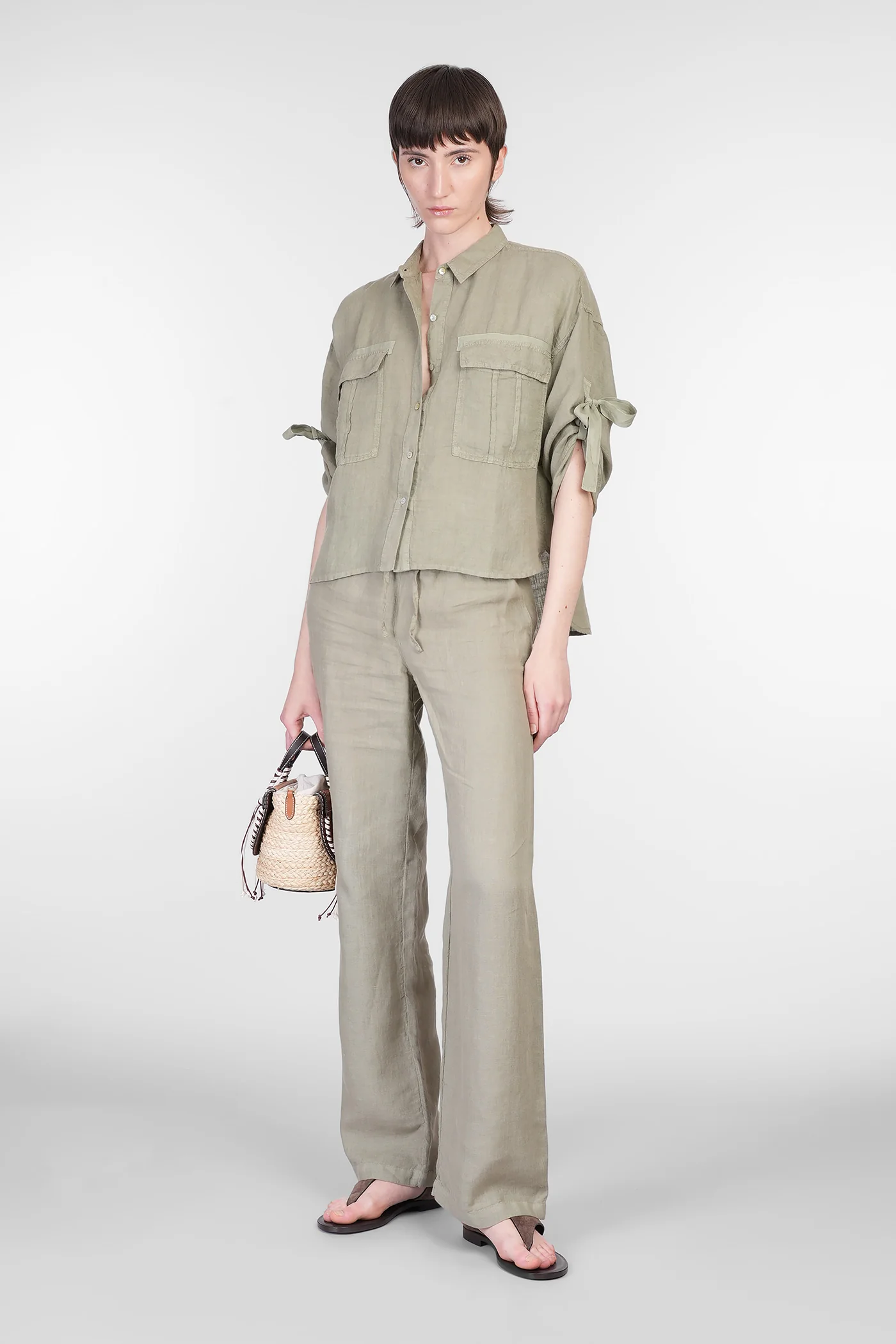 Shirt in green linen - Image 2