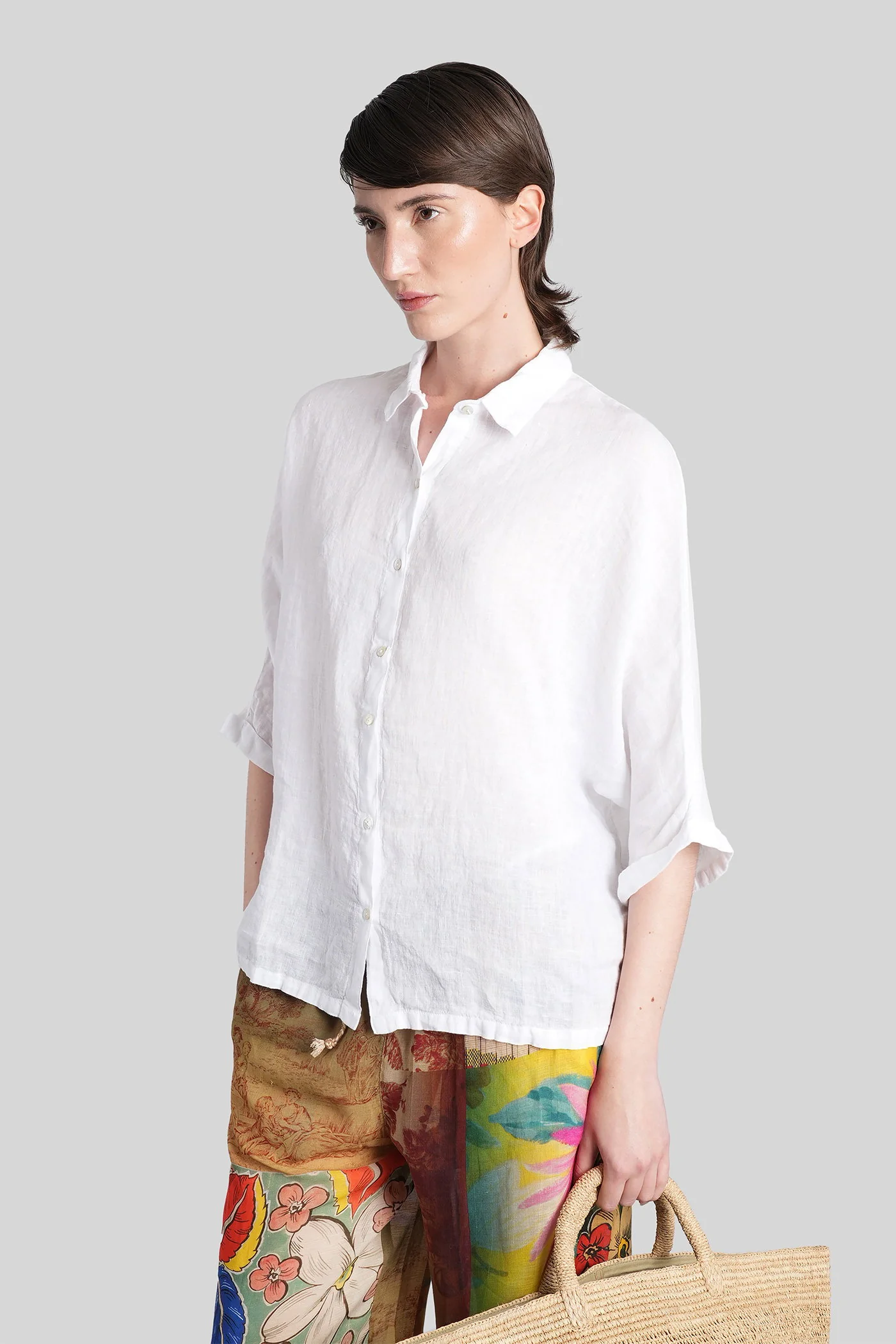 Shirt in white linen - Image 4