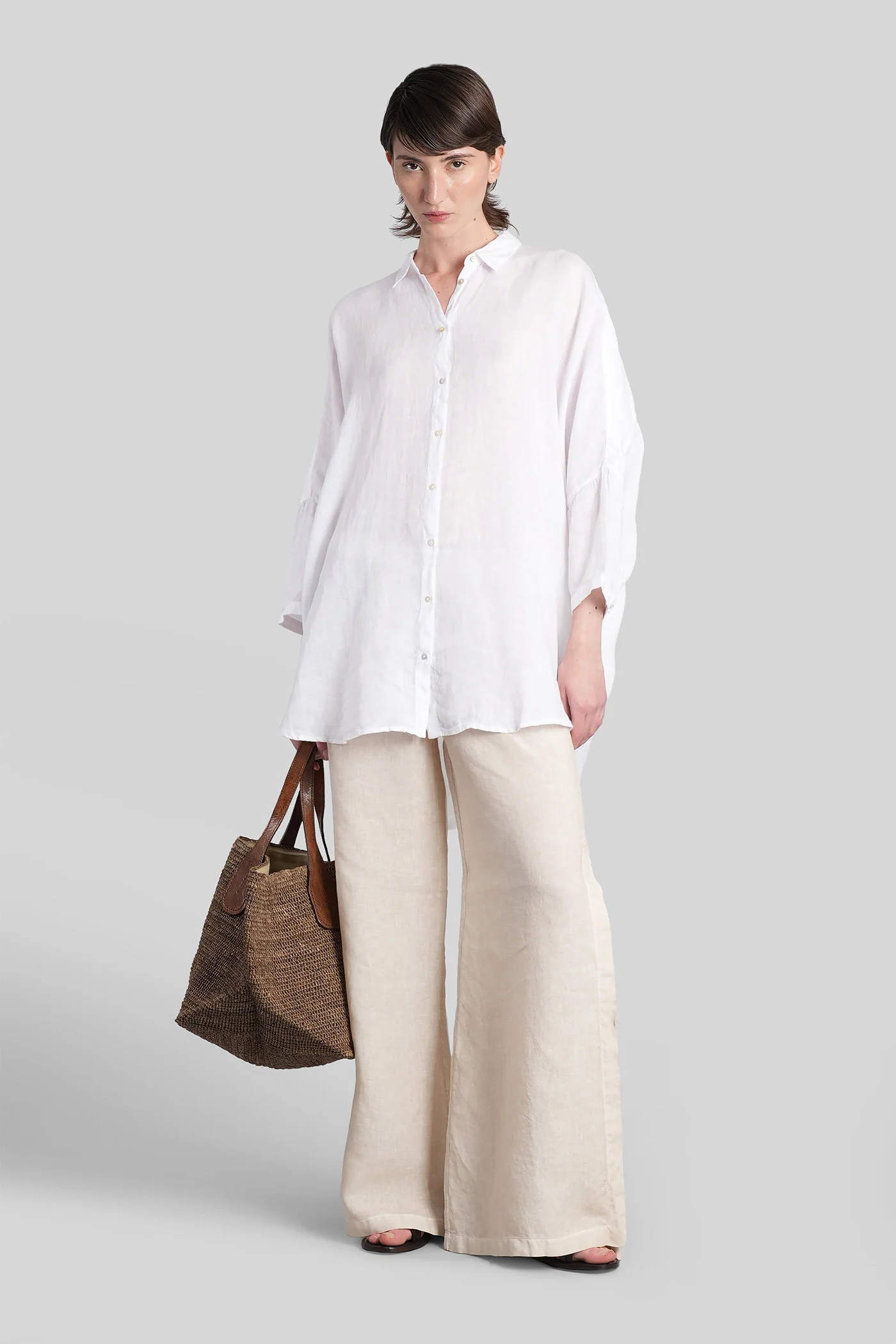 Shirt in white linen - Image 2