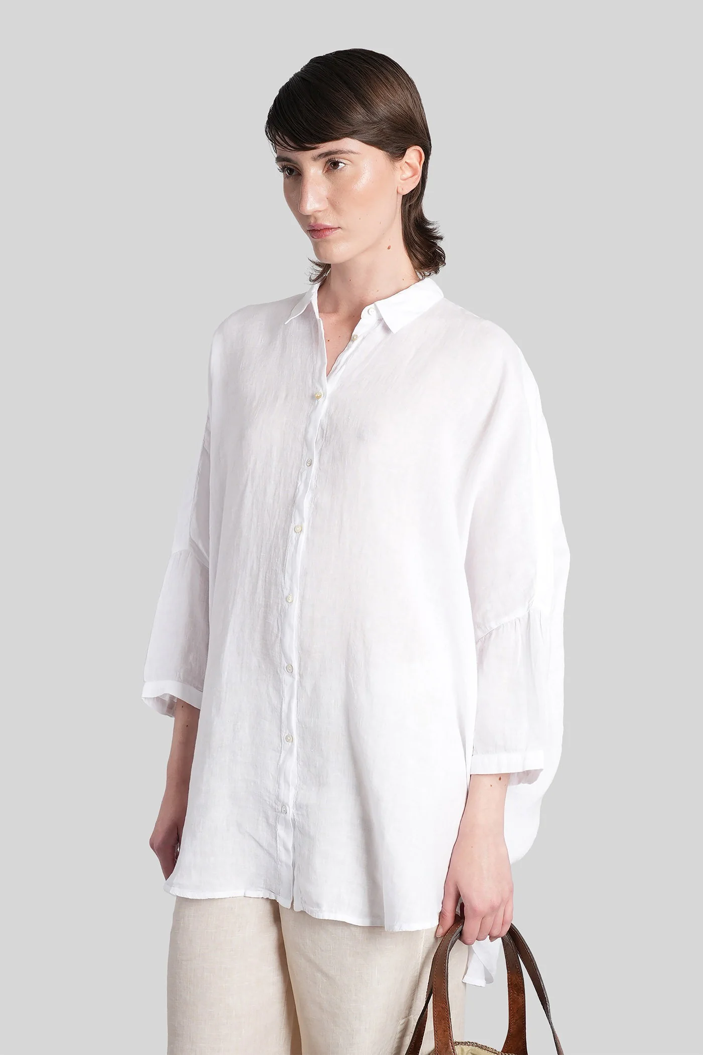 Shirt in white linen - Image 4