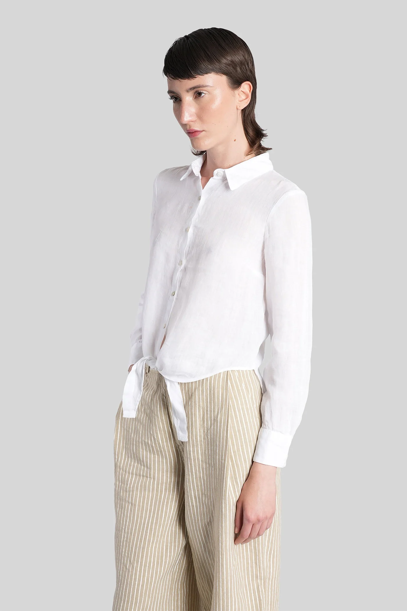 Shirt in white linen - Image 4