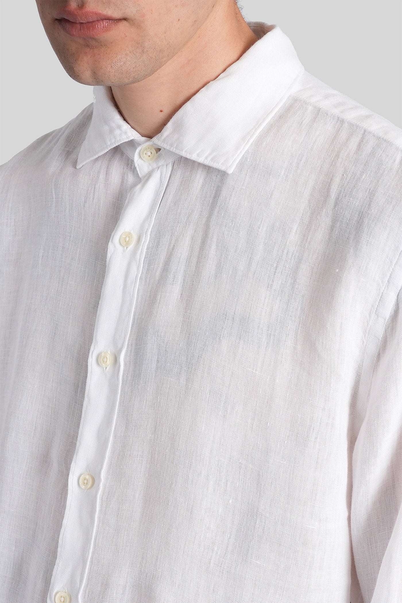 Shirt in white linen - Image 5