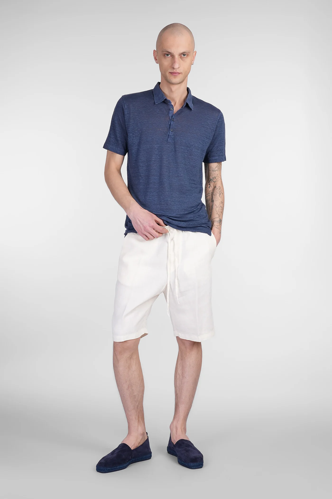 Shorts in beige linen - Image 2