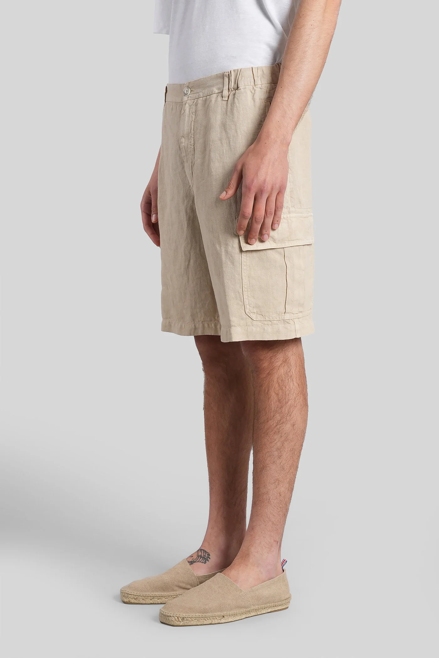 Shorts in beige linen - Image 4