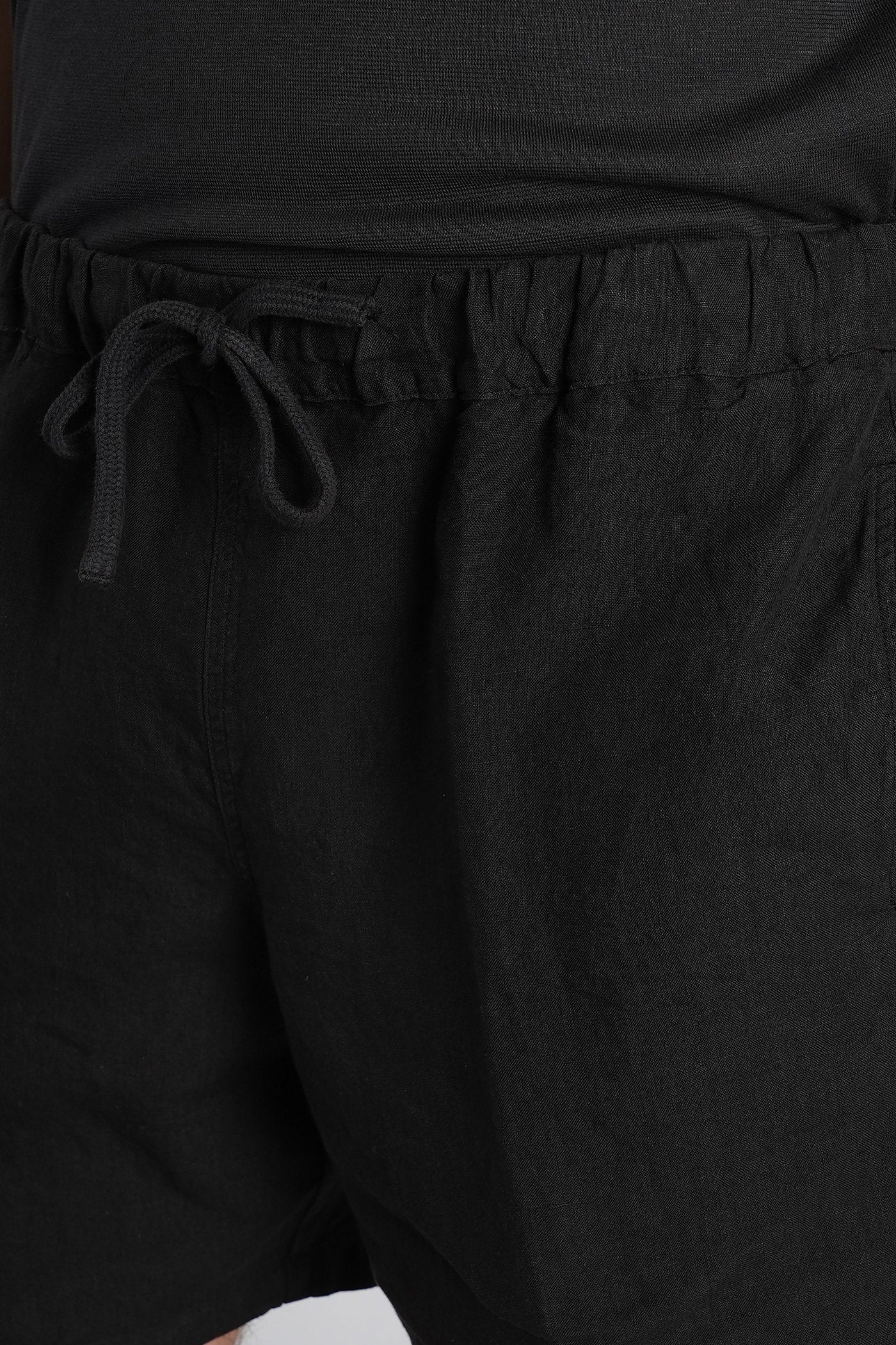 Shorts in black linen - Image 5