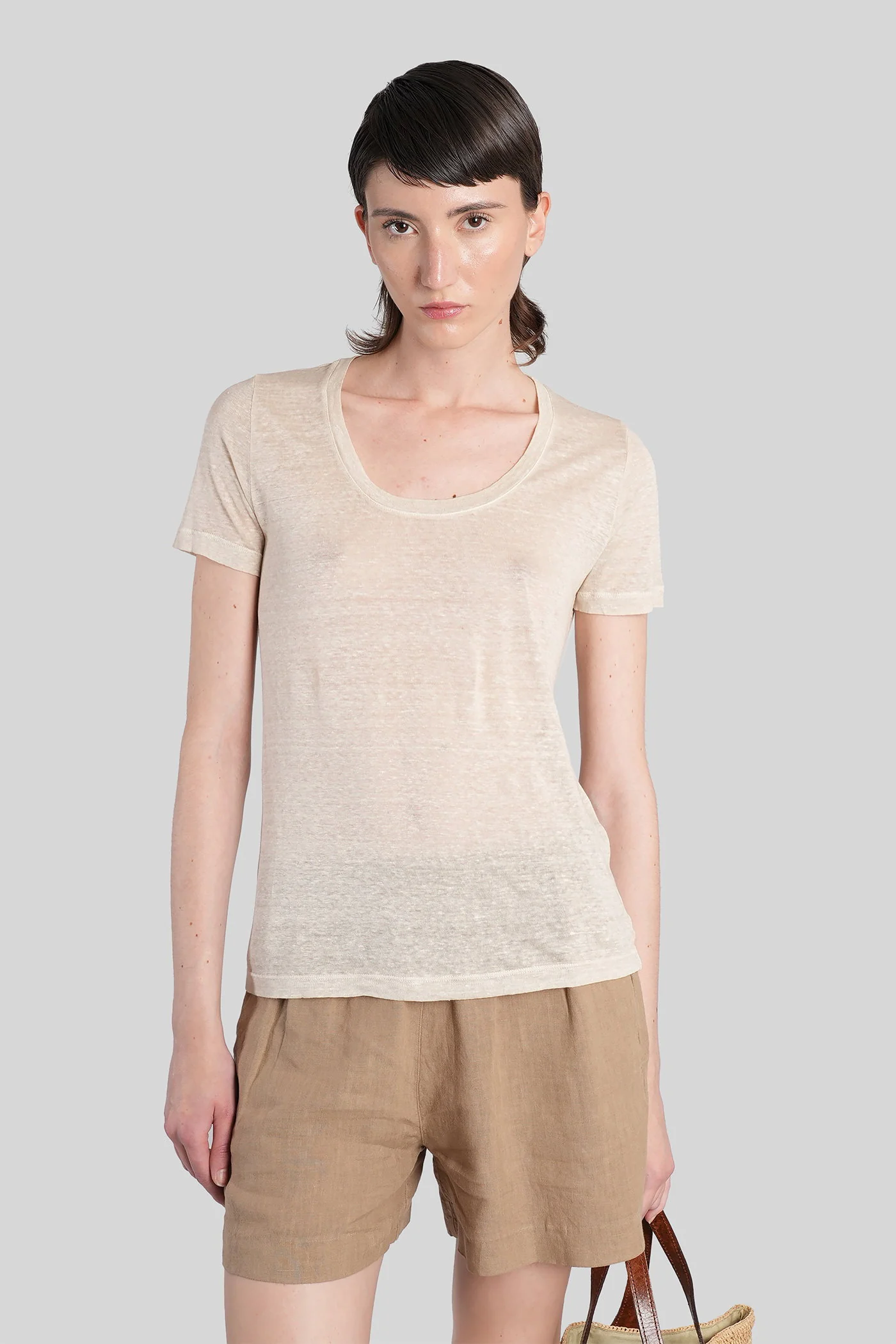 T-Shirt in beige linen