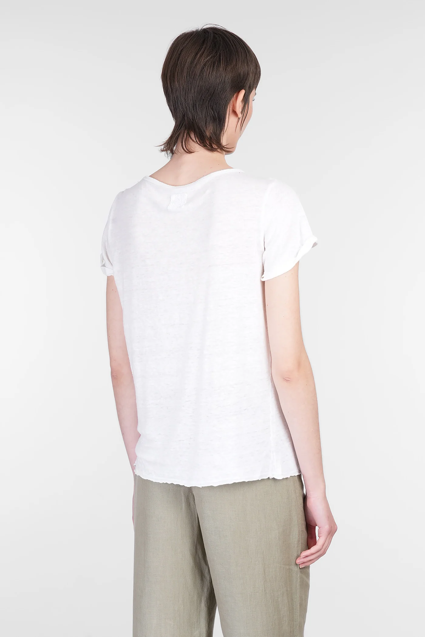 T-Shirt in white linen - Image 3