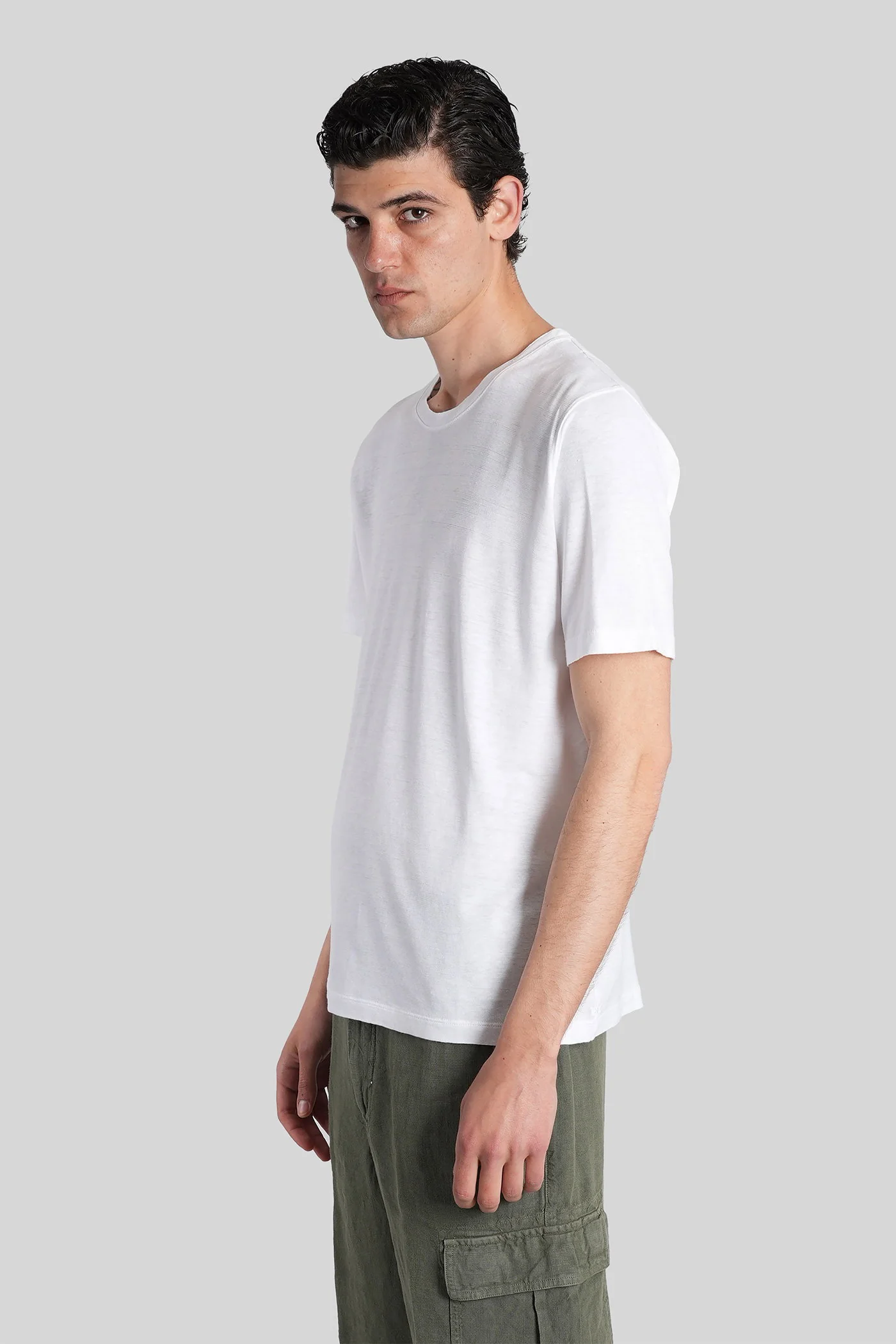 T-Shirt in white linen - Image 4