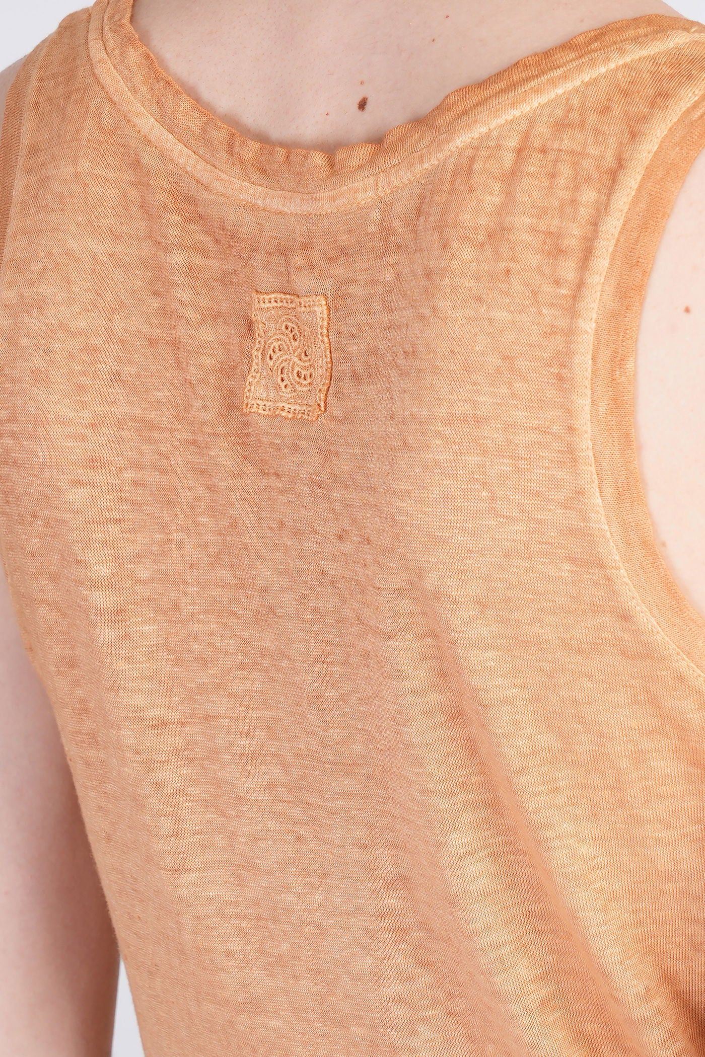 tank Top in orange linen - Image 5