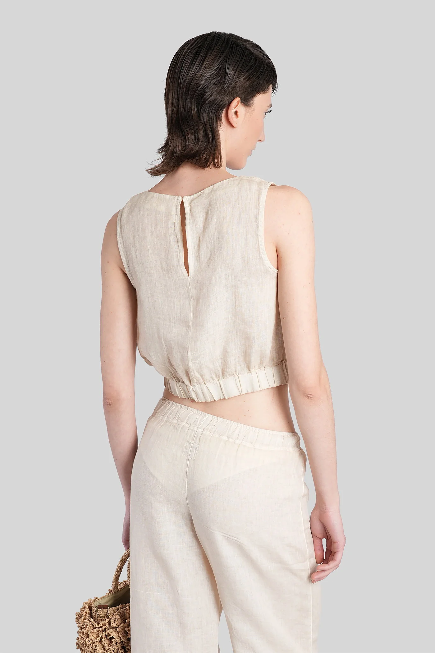 Topwear in beige linen - Image 3