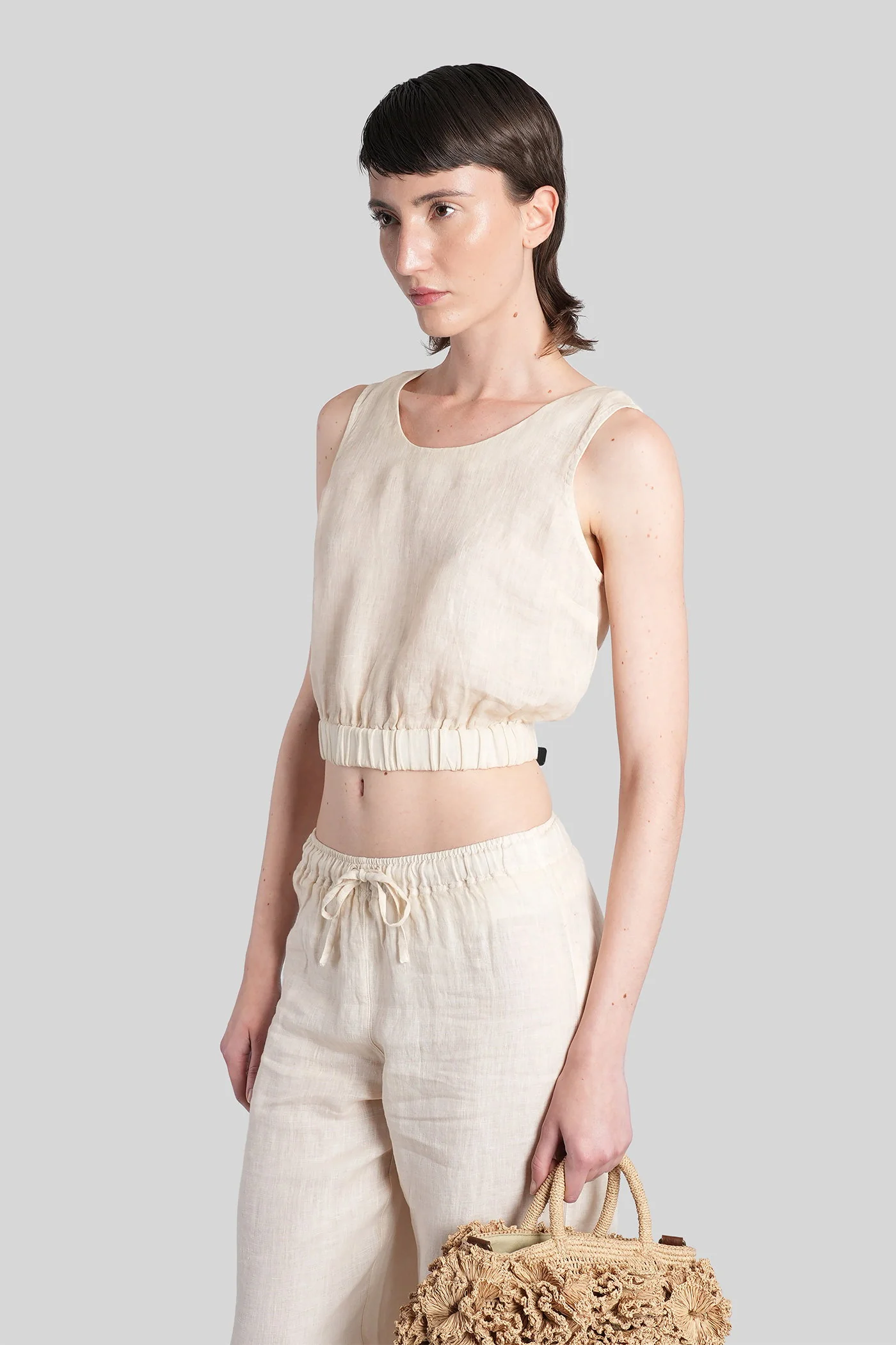 Topwear in beige linen - Image 4