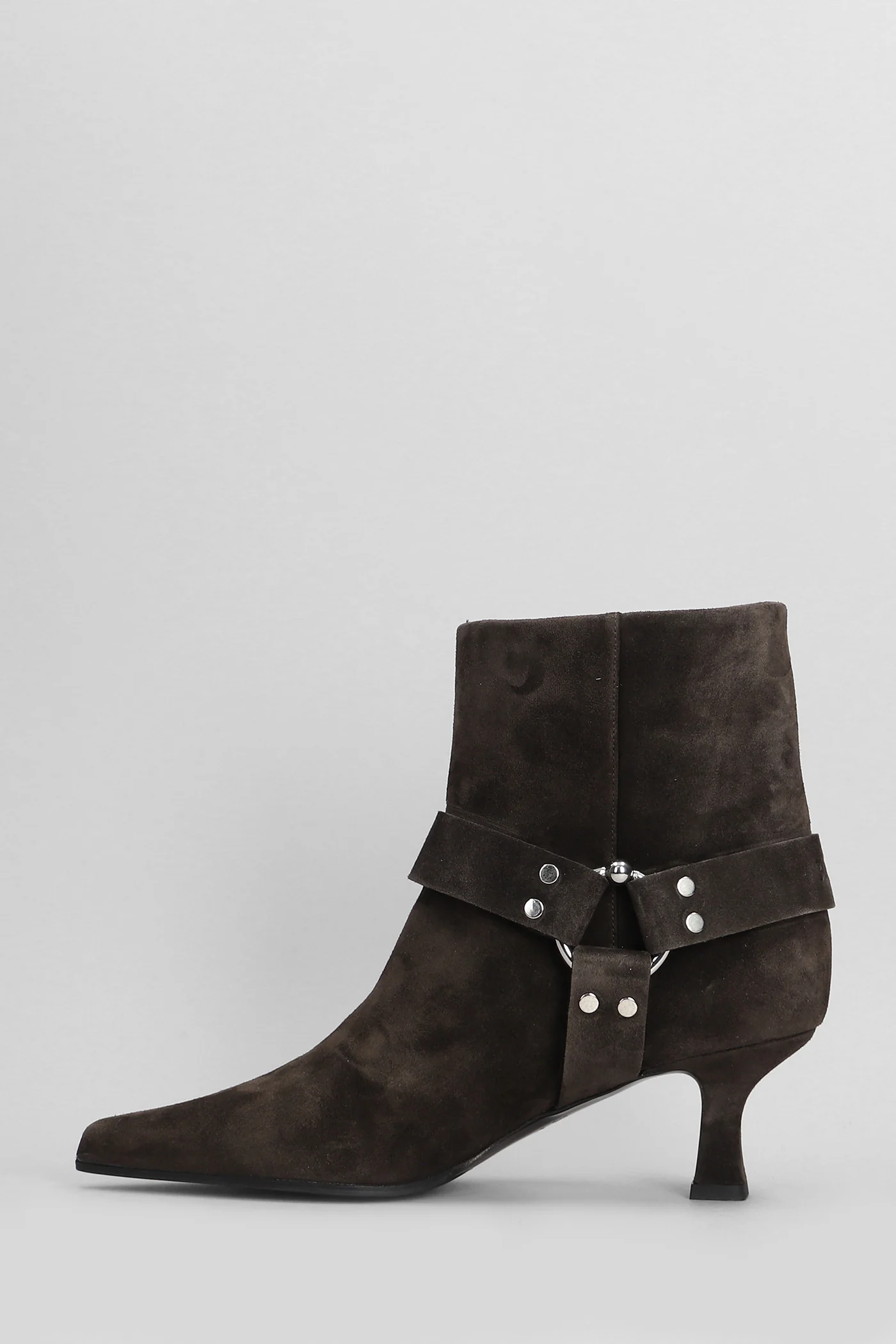 Avril 055 High heels Ankle boots in brown suede - Image 3