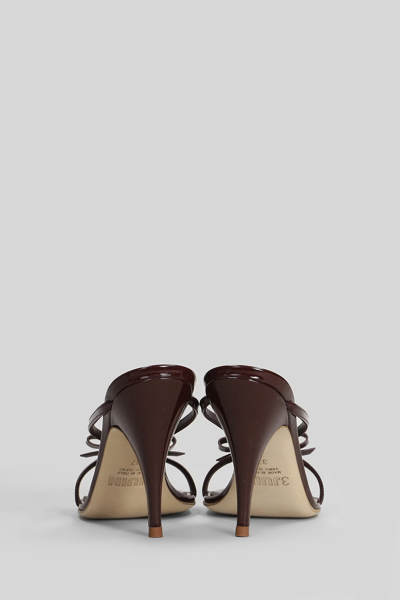 Natalia 095 Sandals in bordeaux patent leather - Image 4