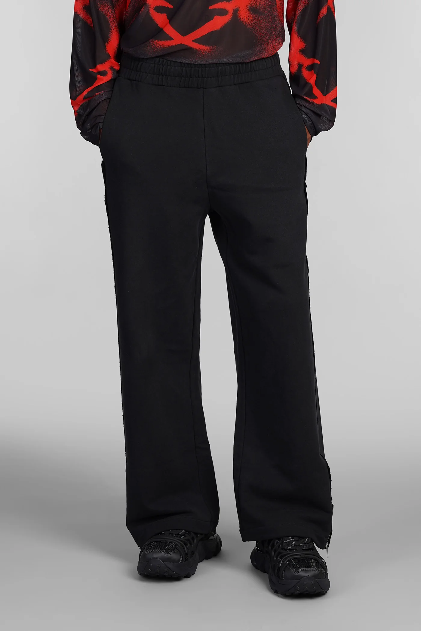 Pants in black cotton
