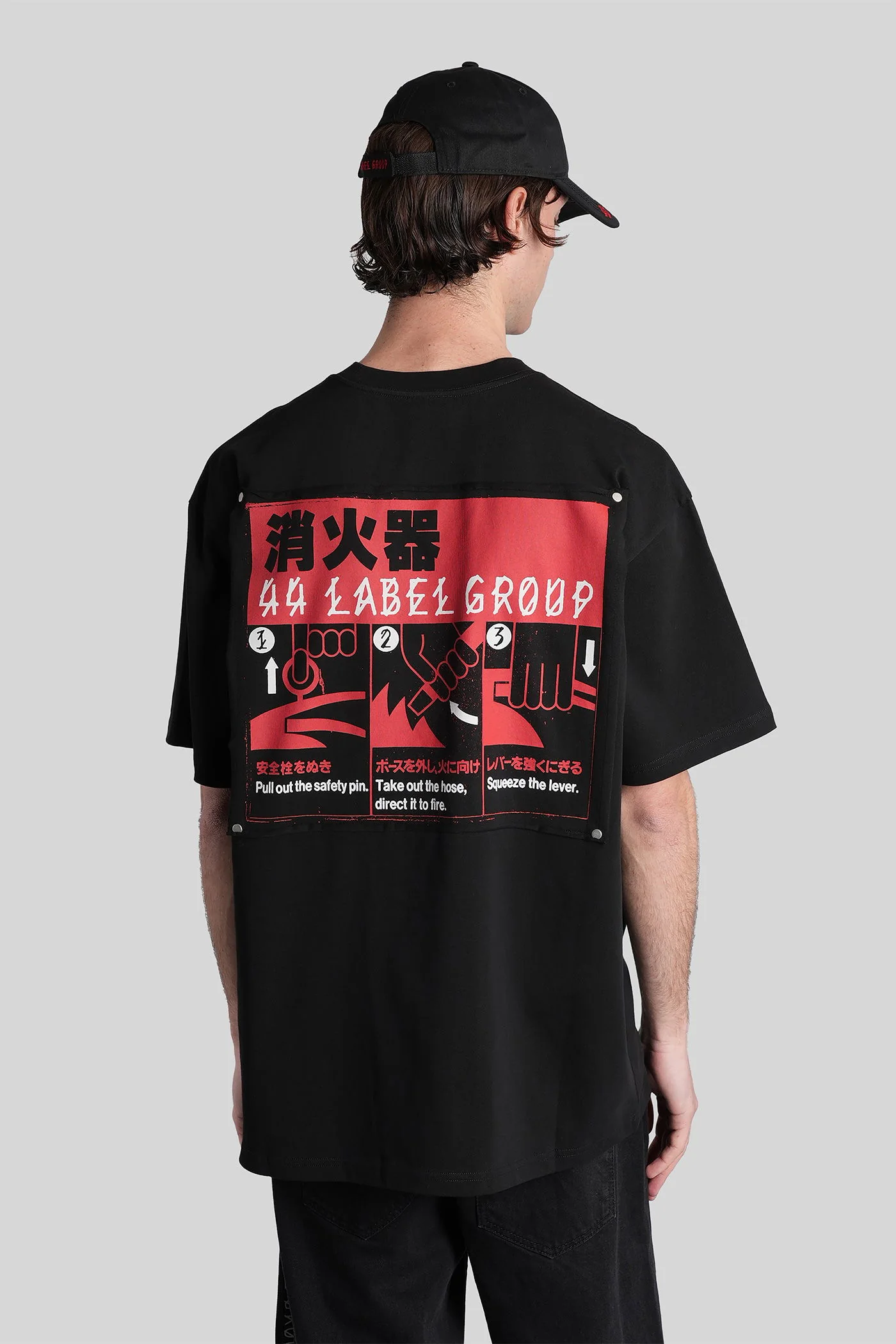 T-Shirt in black cotton - Image 3