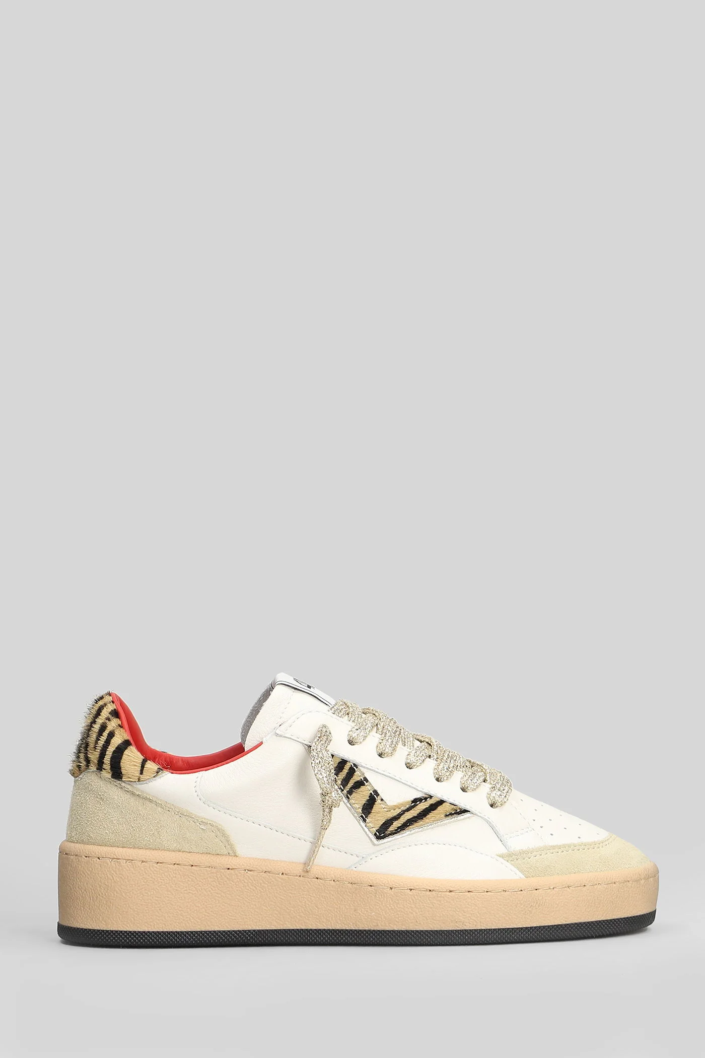 Playnew Sky Sneakers in white suede and leather