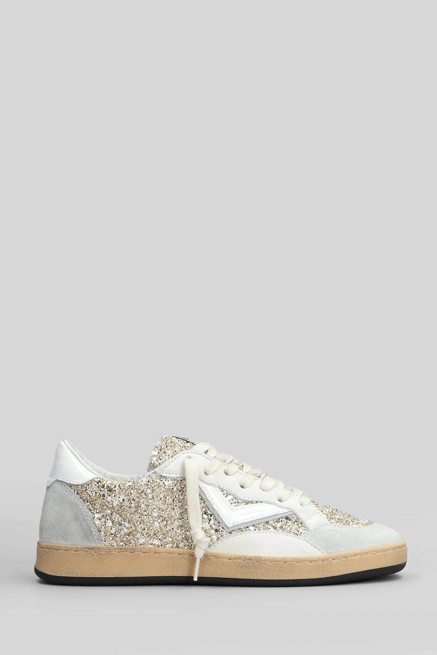 Playnew Sneakers in white suede and leather