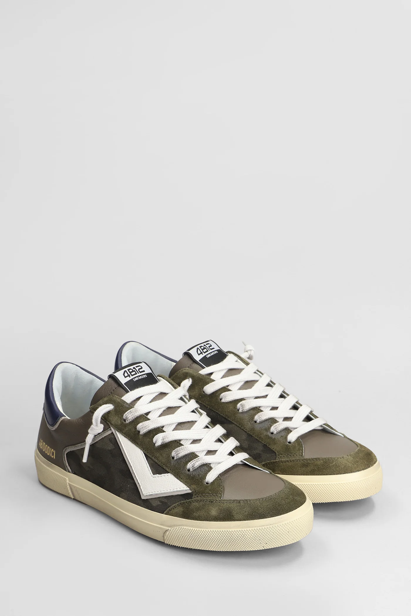 Retro Sneakers in camouflage suede and leather - Image 2
