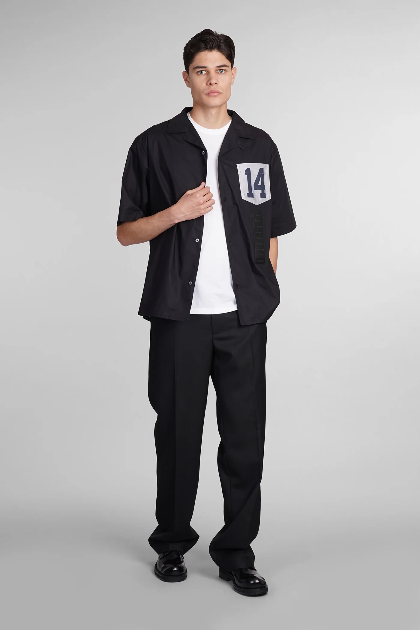 Shirt in black cotton - Image 2