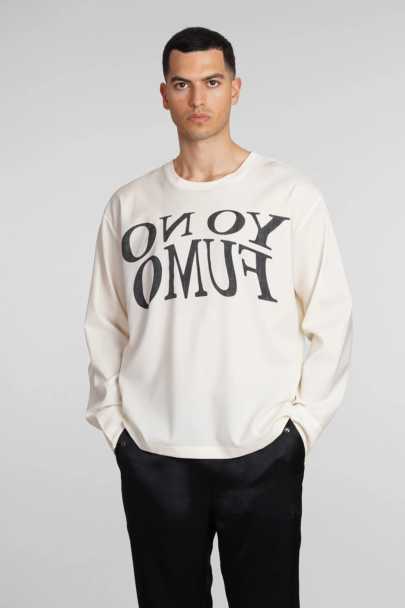 T-Shirt in beige wool
