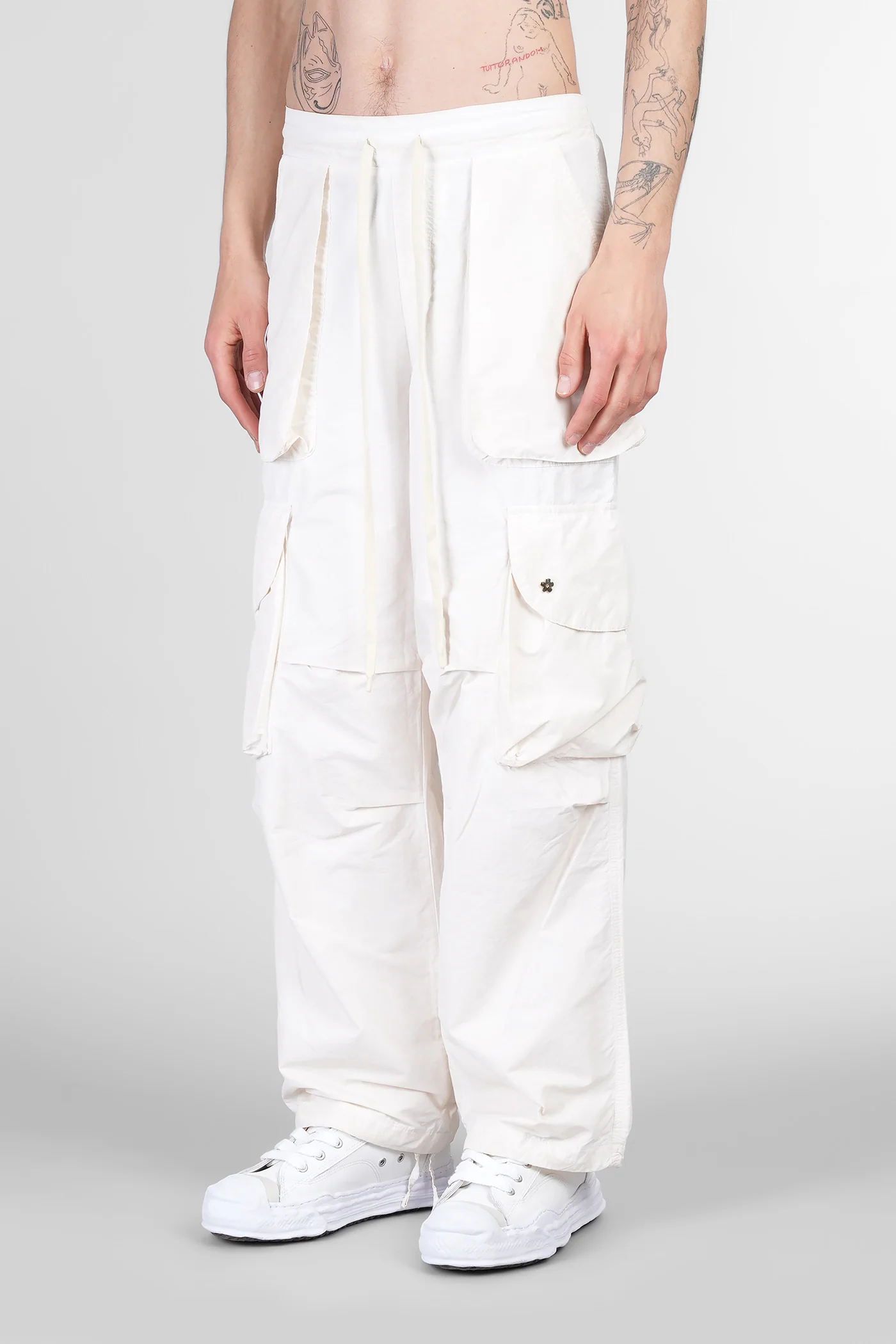 Pants in beige polyamide - Image 4