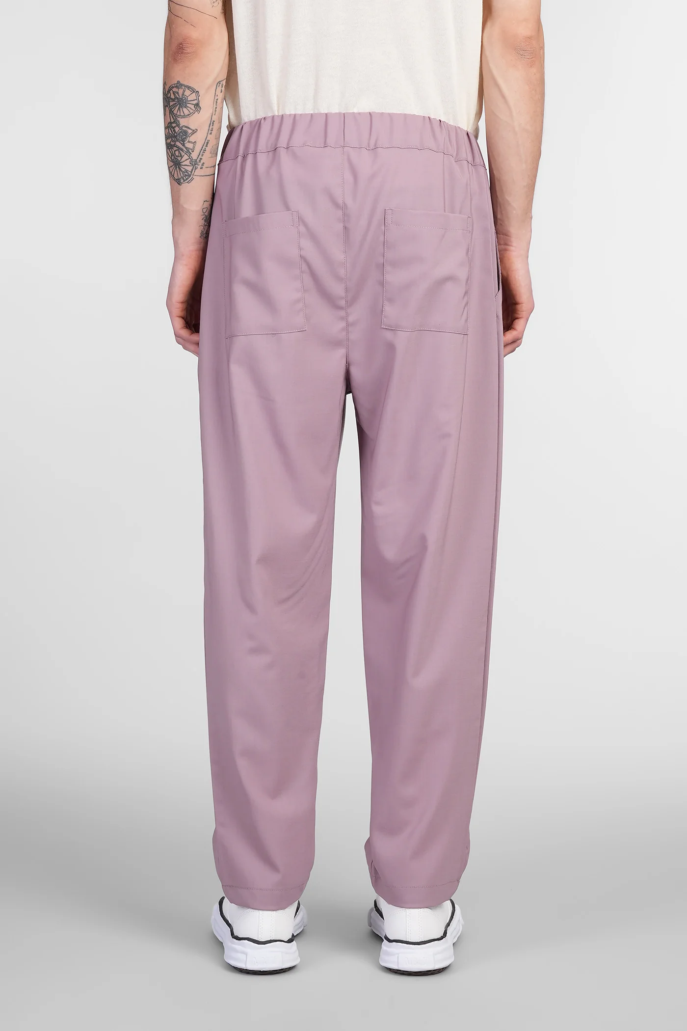 Pants in rose-pink wool - Image 3