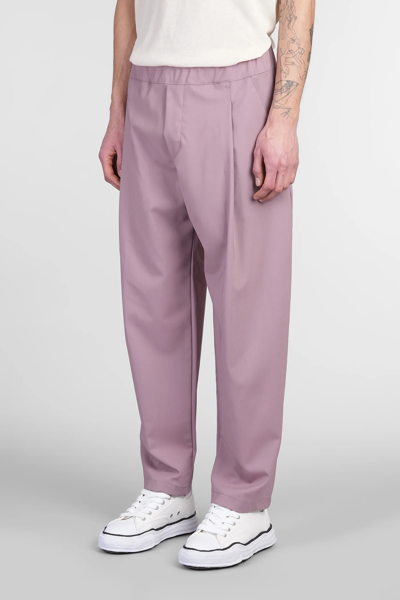 Pants in rose-pink wool - Image 4
