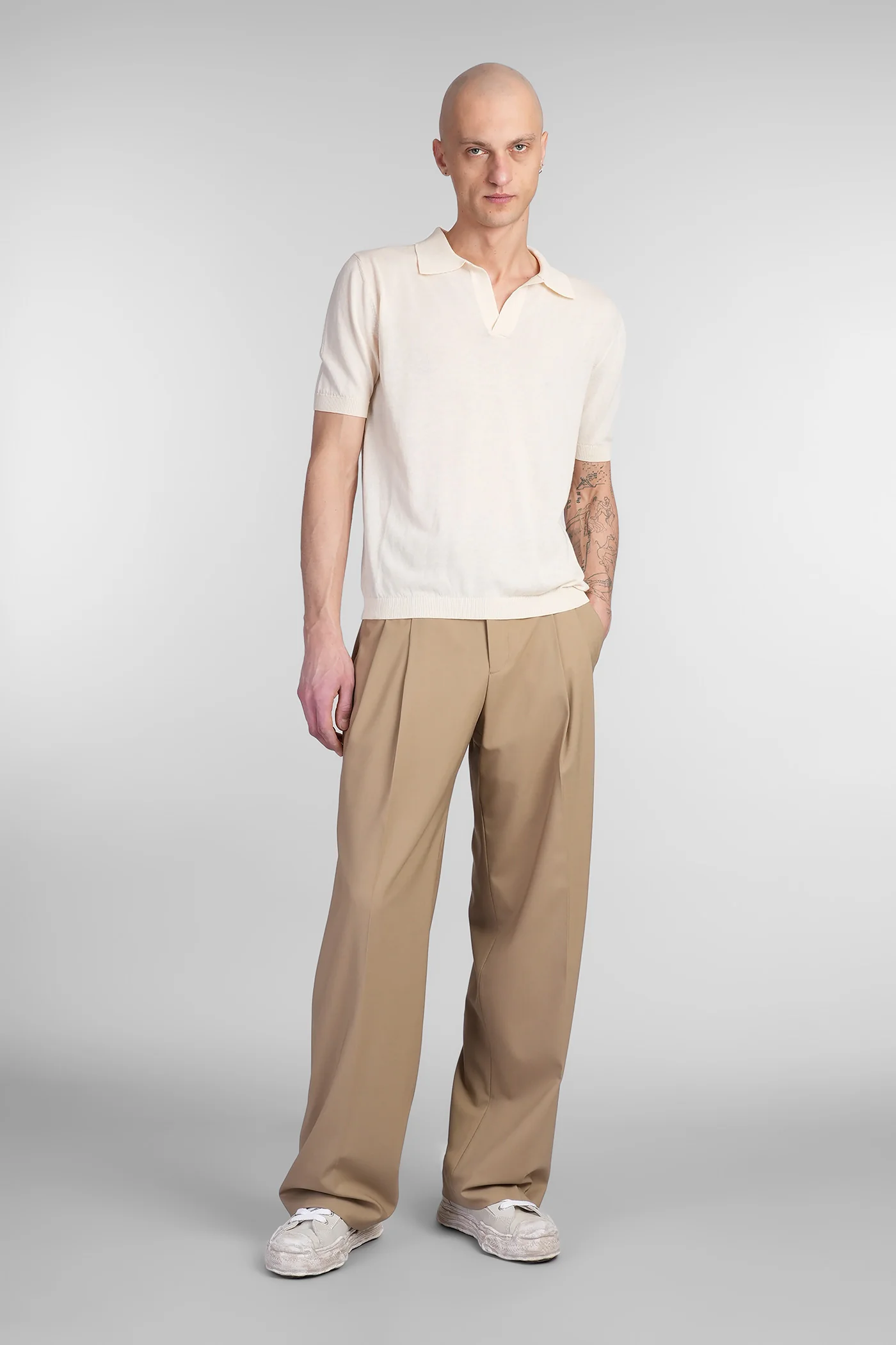 Polo in beige cotton - Image 2