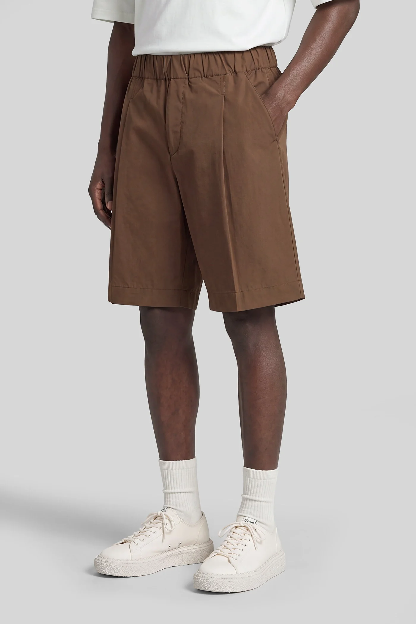 Shorts in brown cotton - Image 4