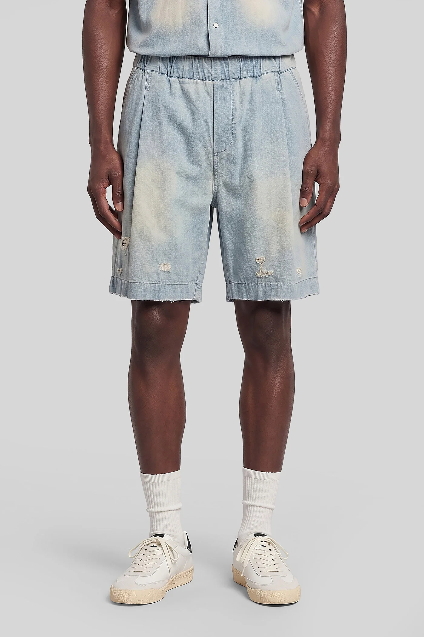 Shorts in cyan cotton