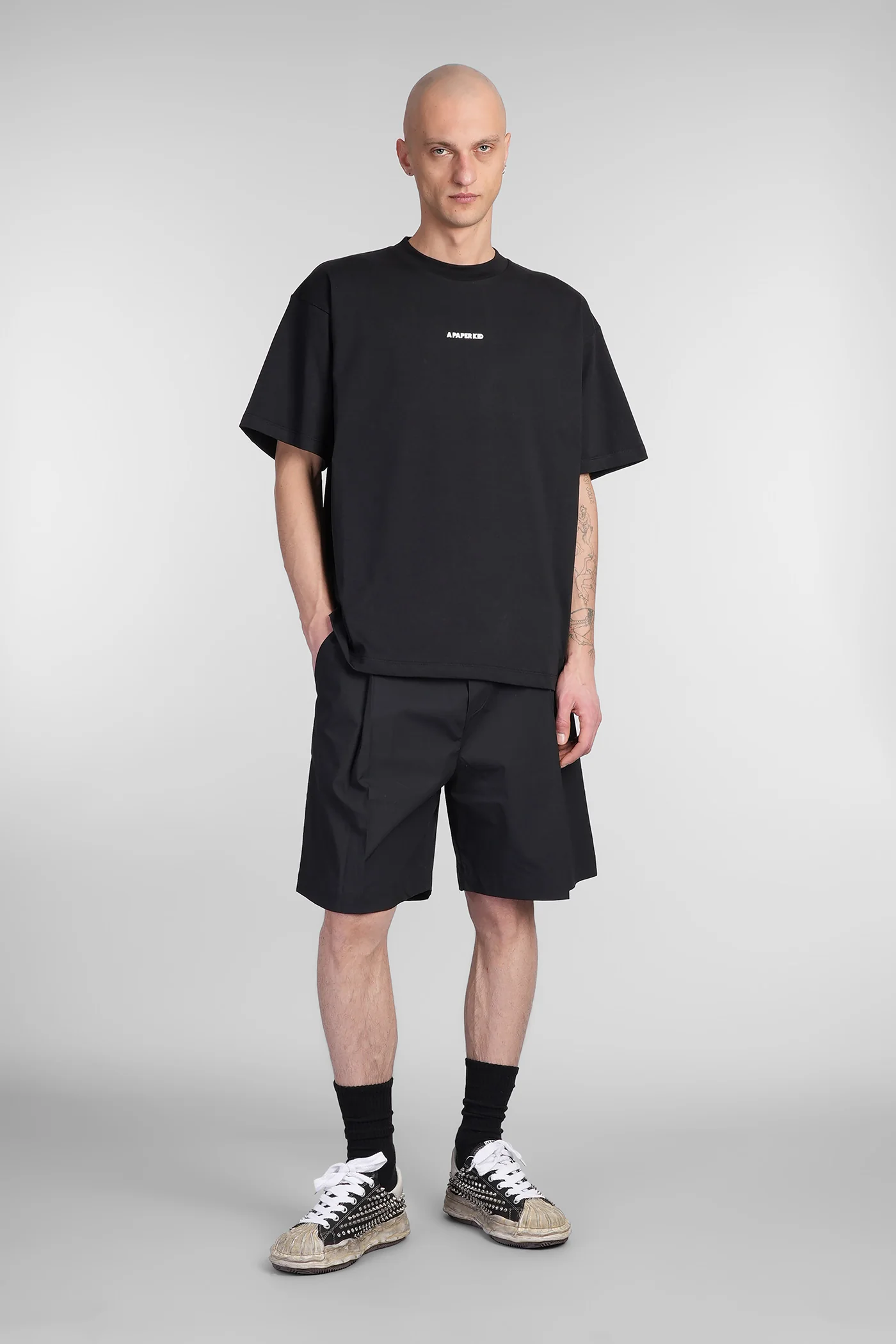 T-Shirt in black cotton - Image 2