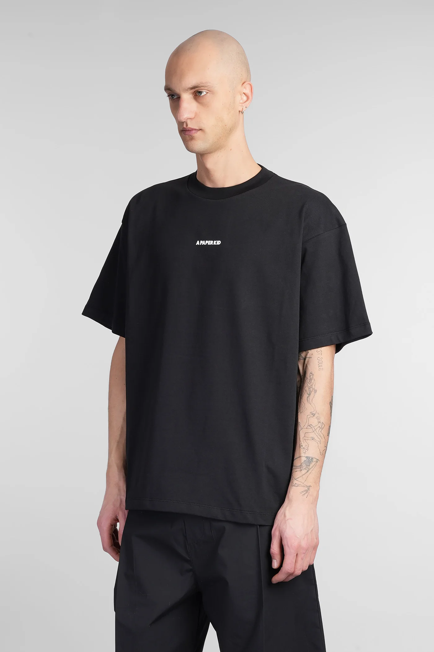 T-Shirt in black cotton - Image 4
