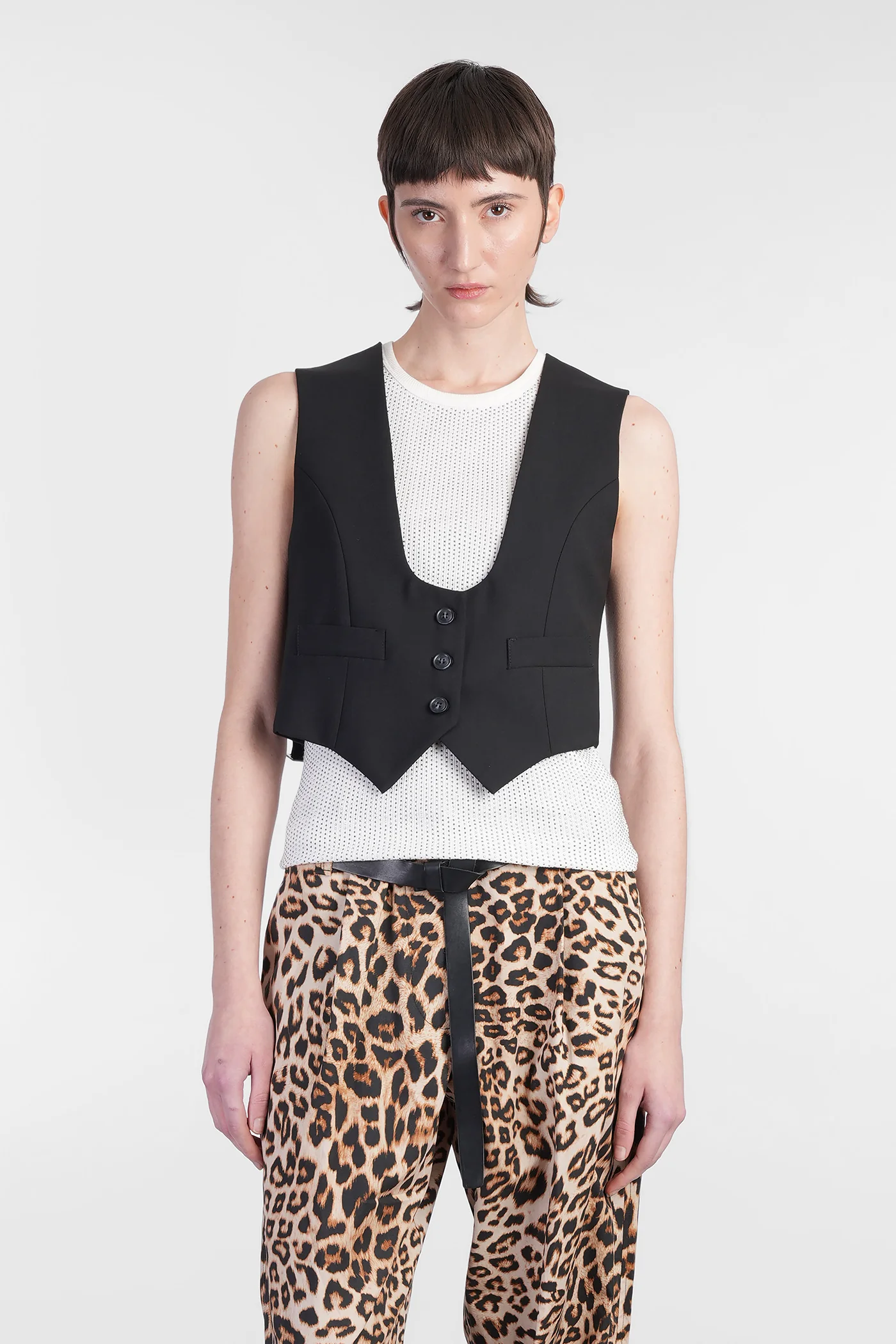Vest in black wool
