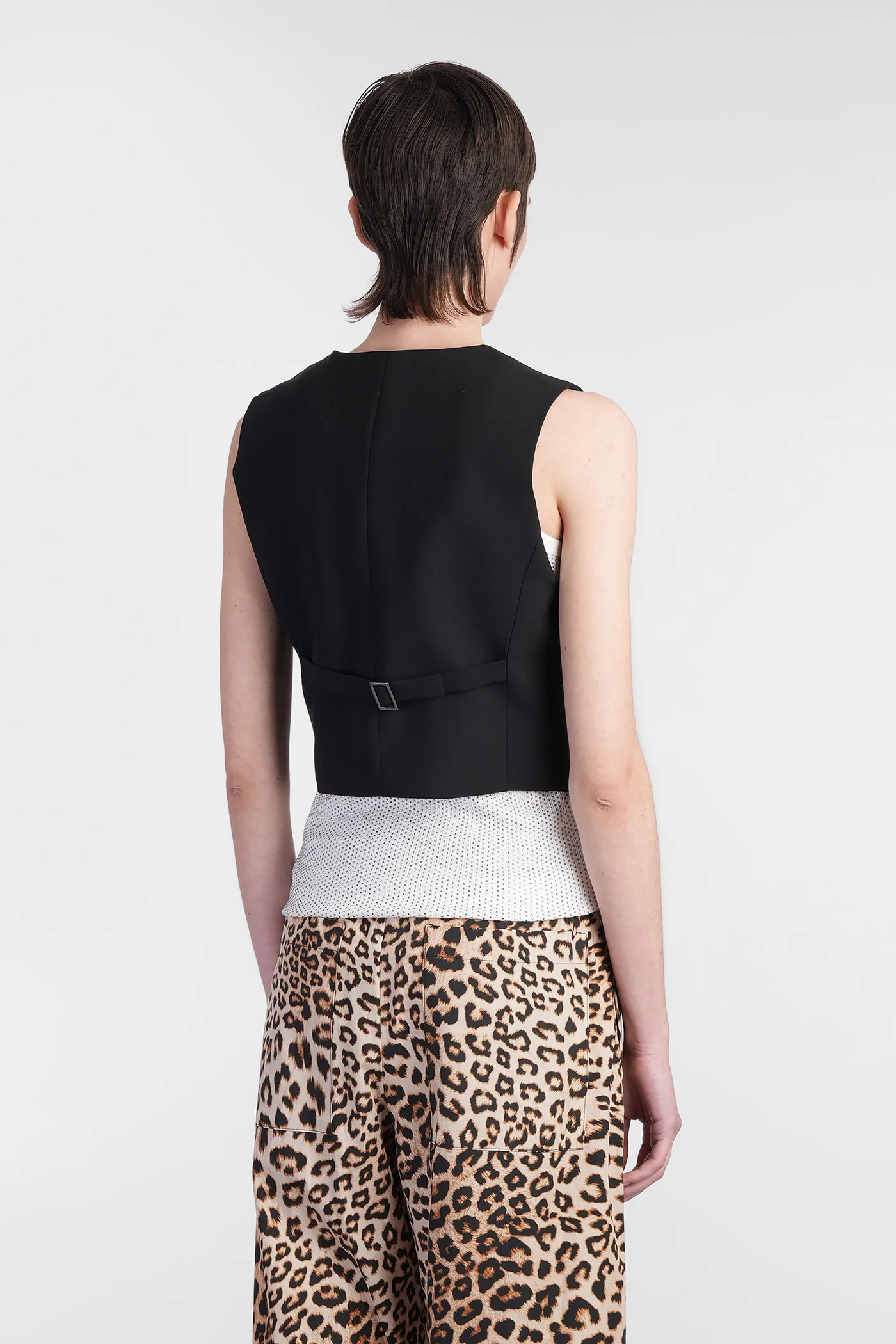 Vest in black wool - Image 3