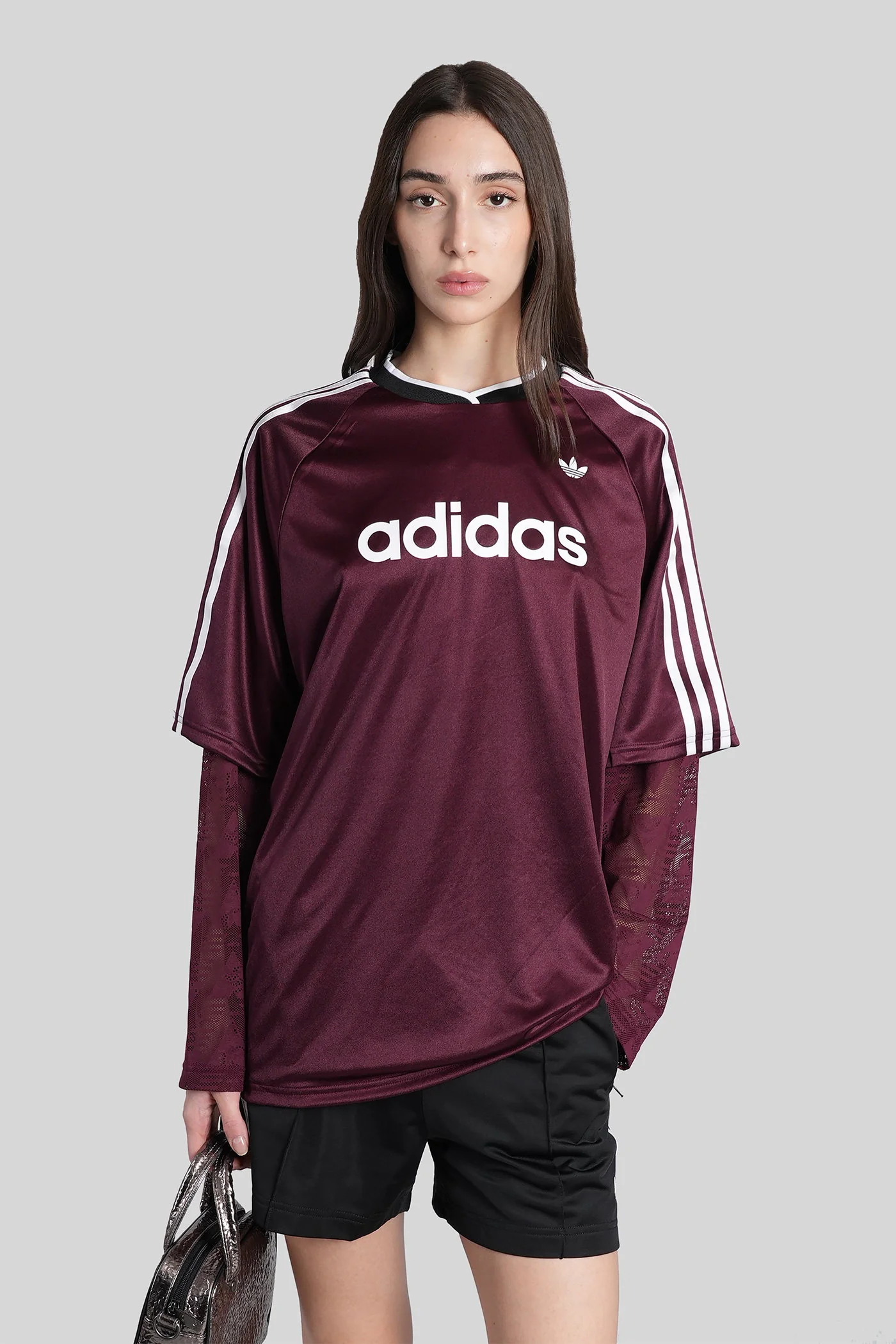 Lace Long Sleeve T-Shirt in bordeaux Polyethylene