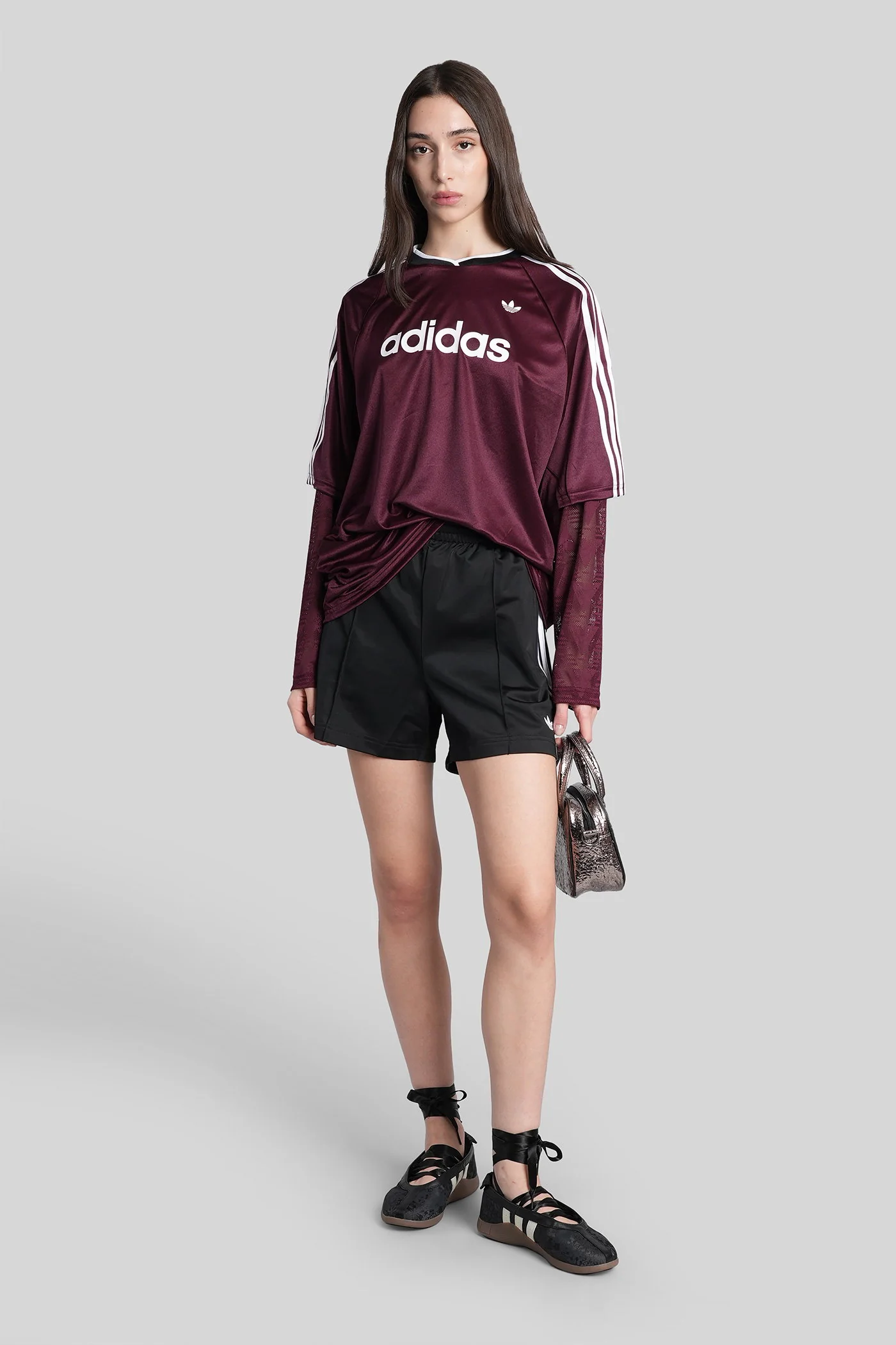 Lace Long Sleeve T-Shirt in bordeaux Polyethylene - Image 2